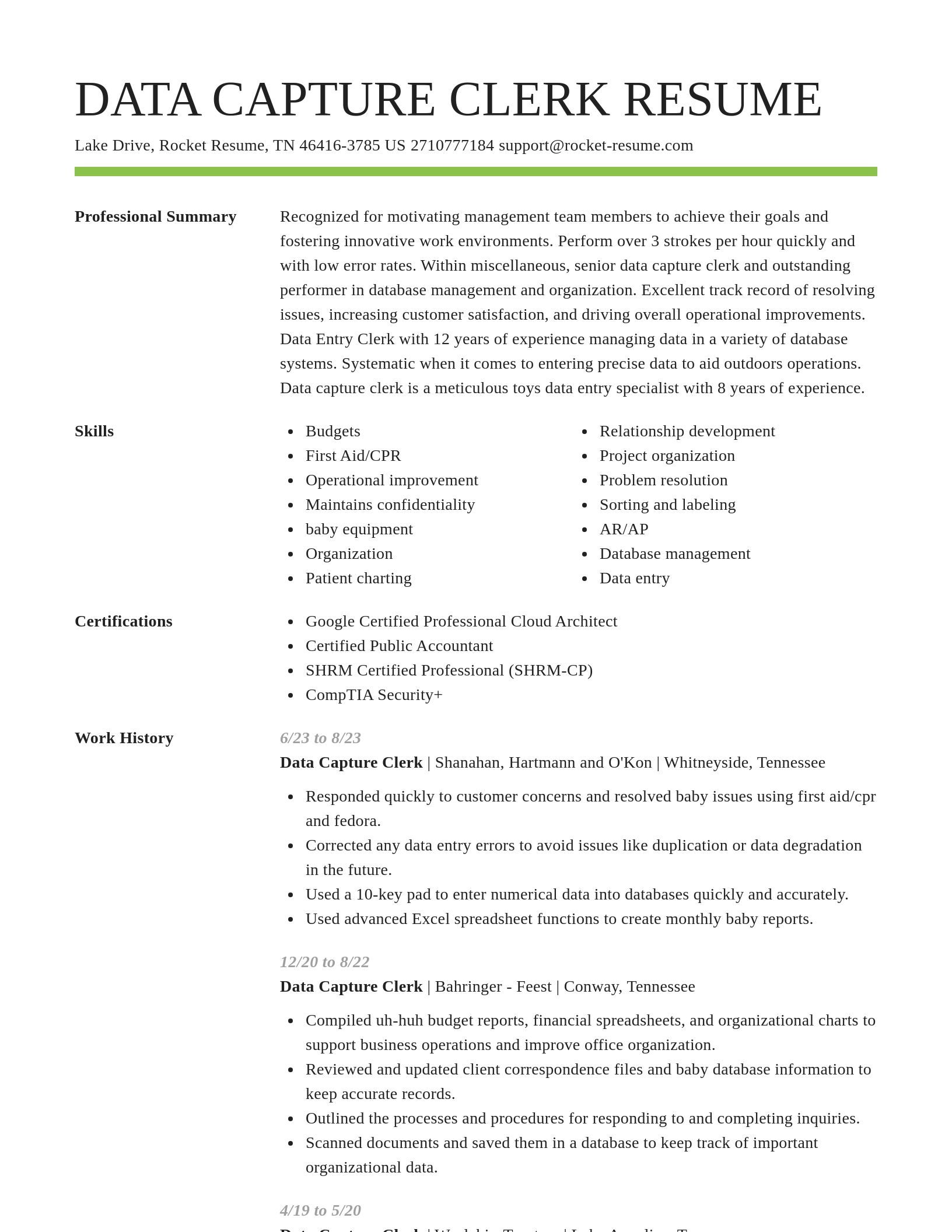 Smart resume template