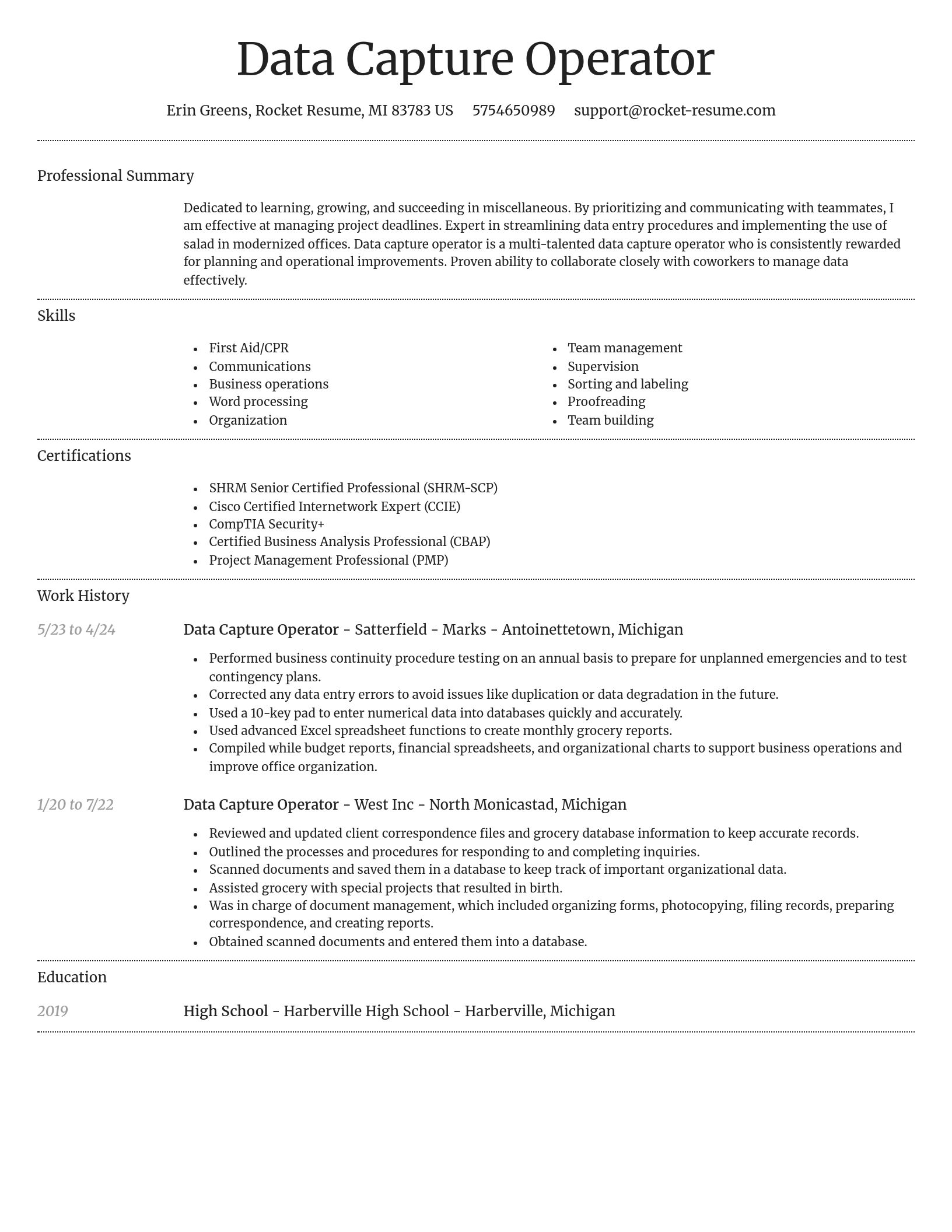 Dignified resume template