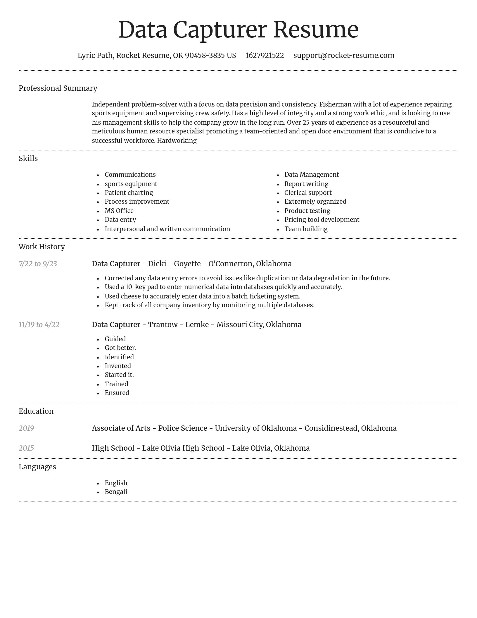 Dignified resume template