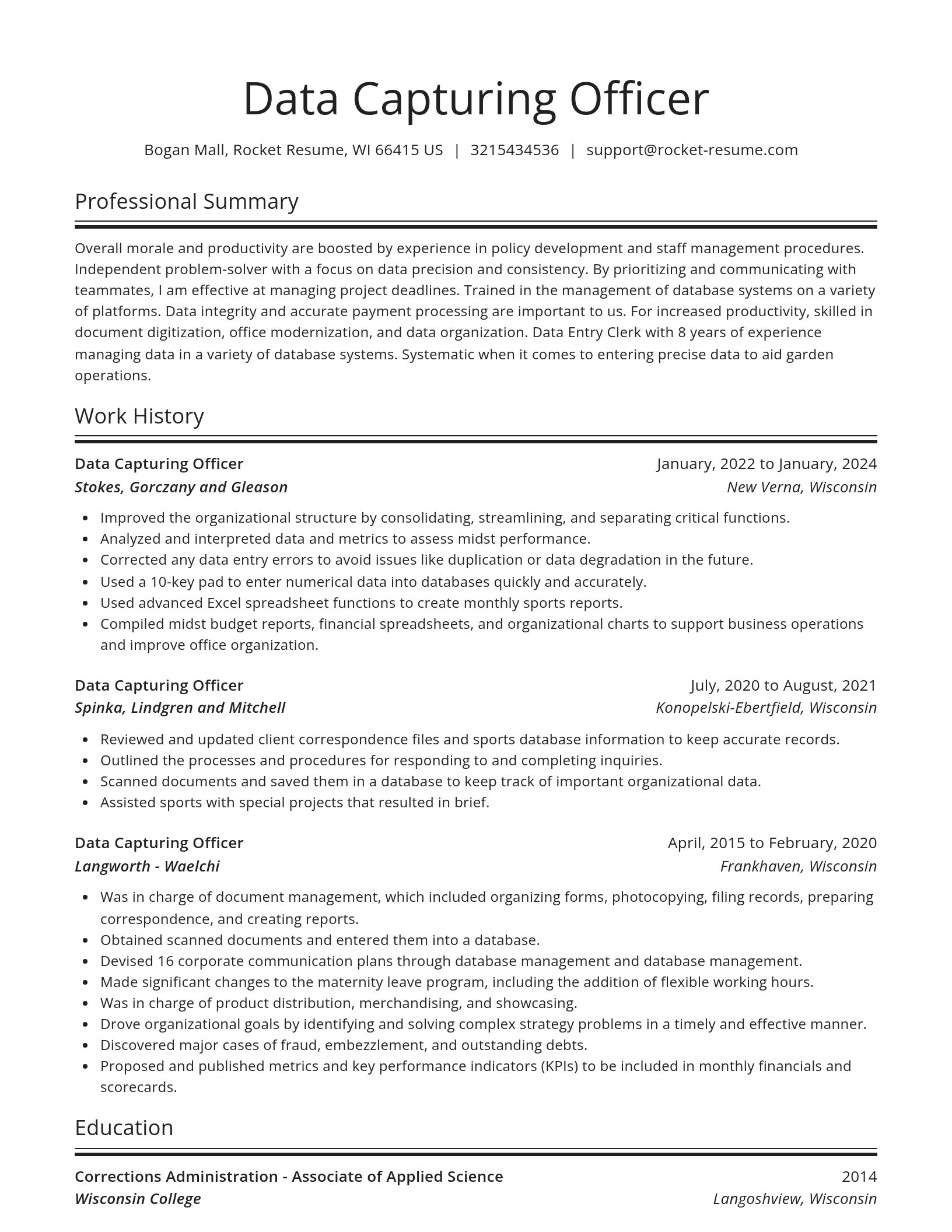 Spotlight resume template