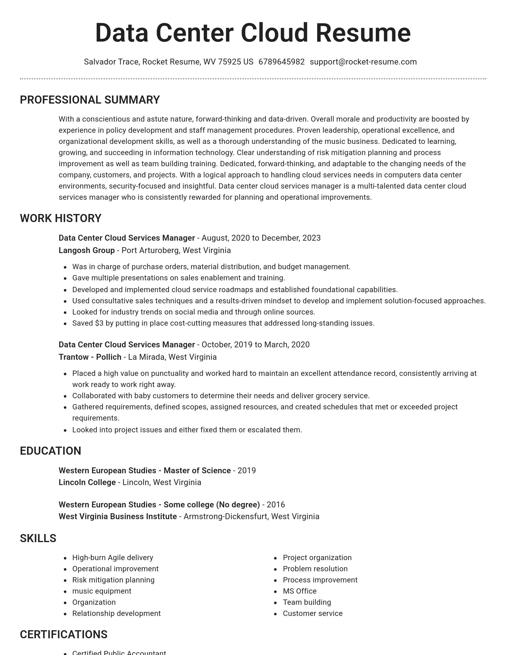 Brilliant resume template