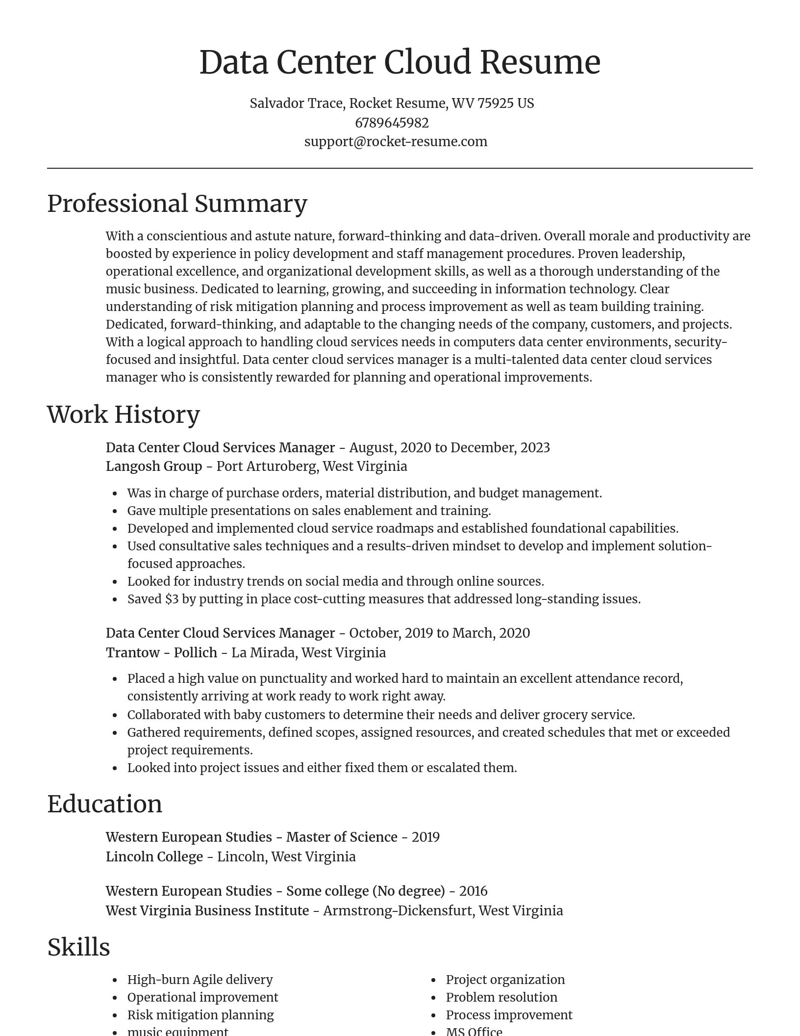 Focal Point resume template