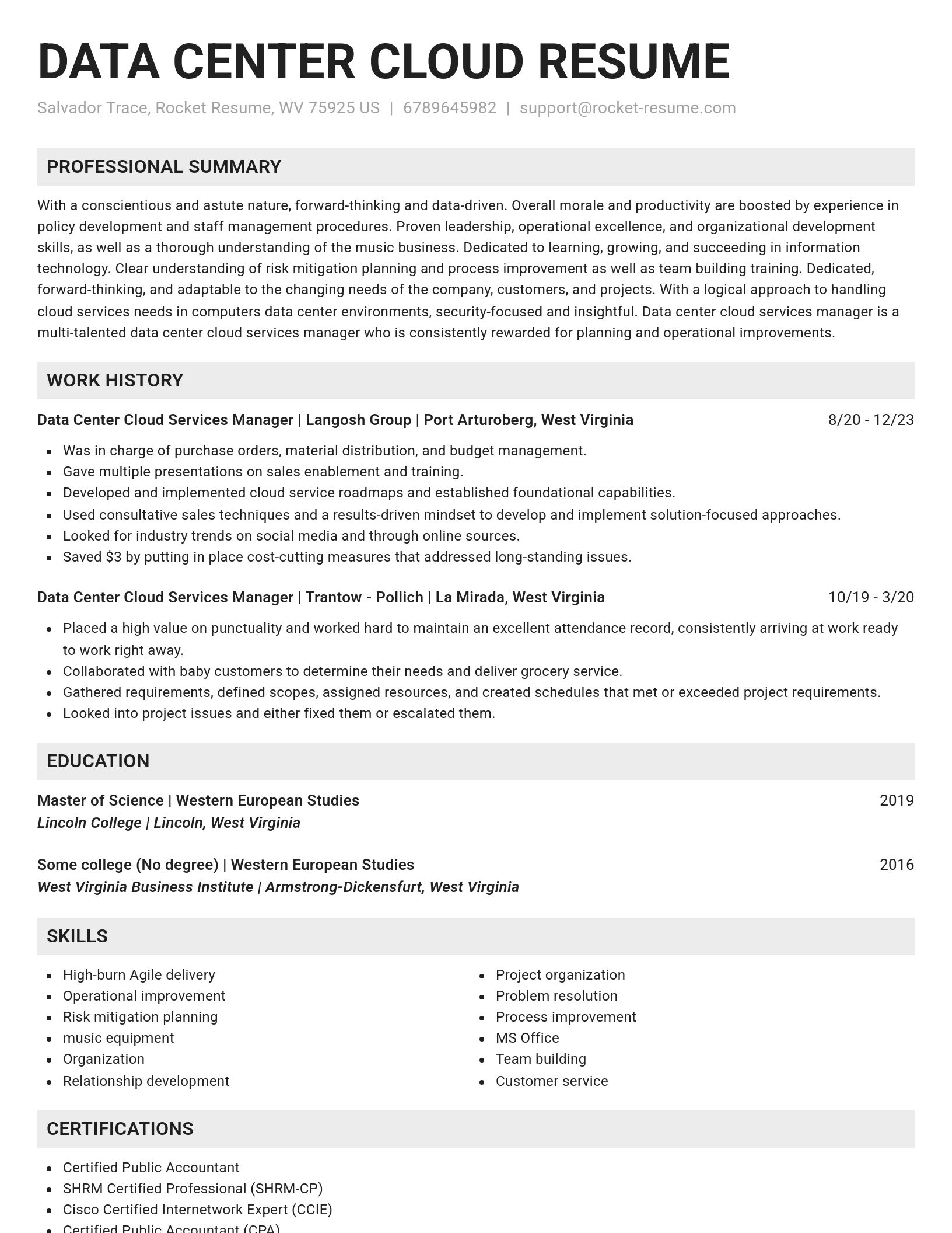 Genius resume template