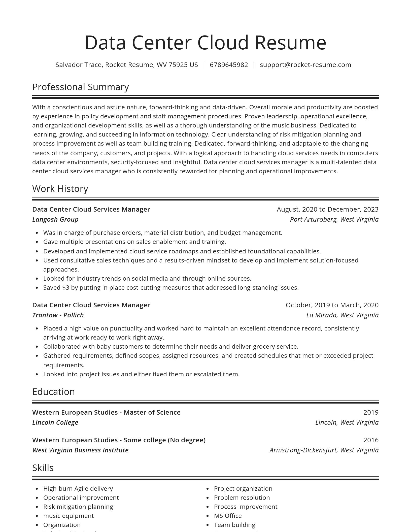 Spotlight resume template