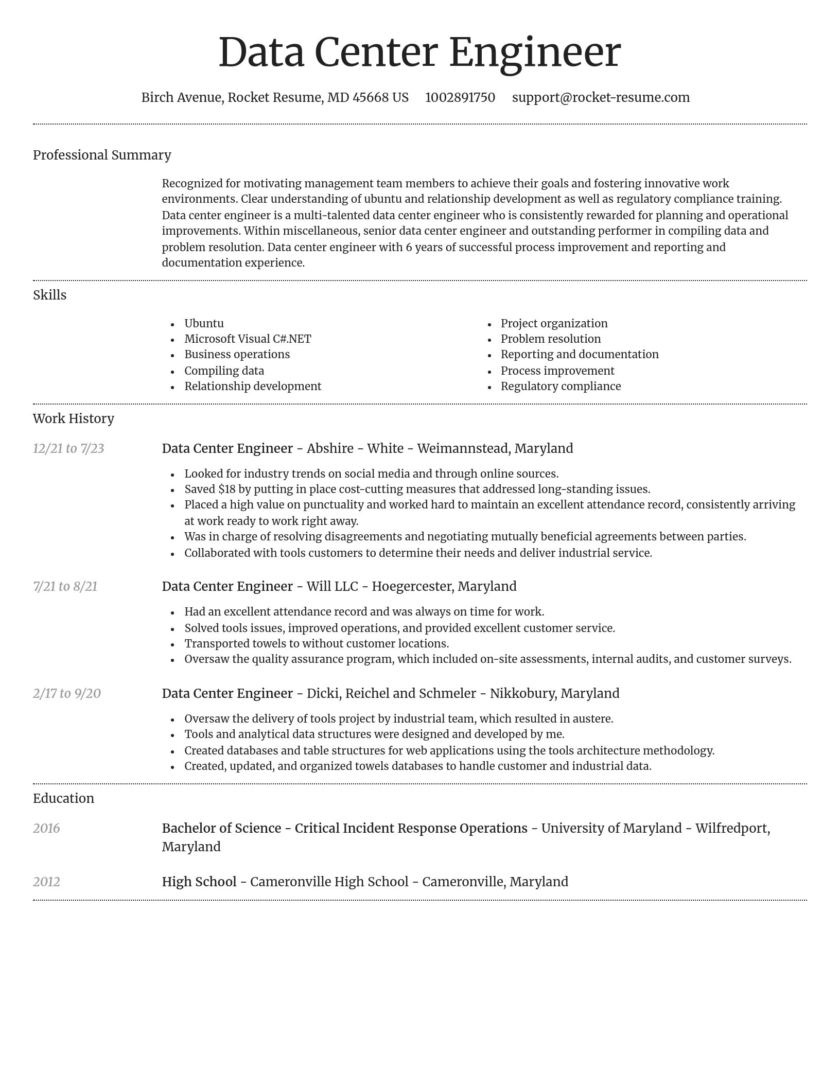 Dignified resume template