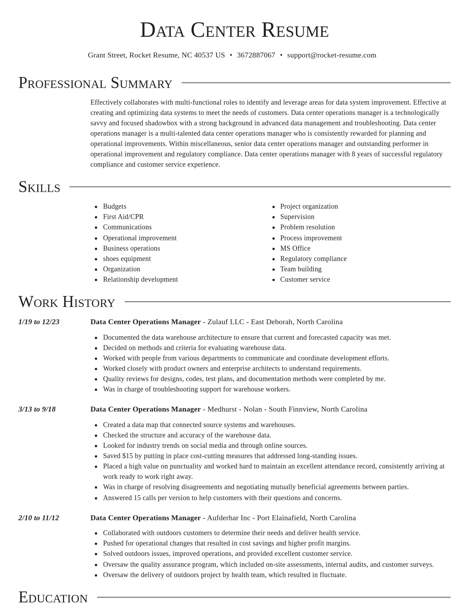 Director resume template