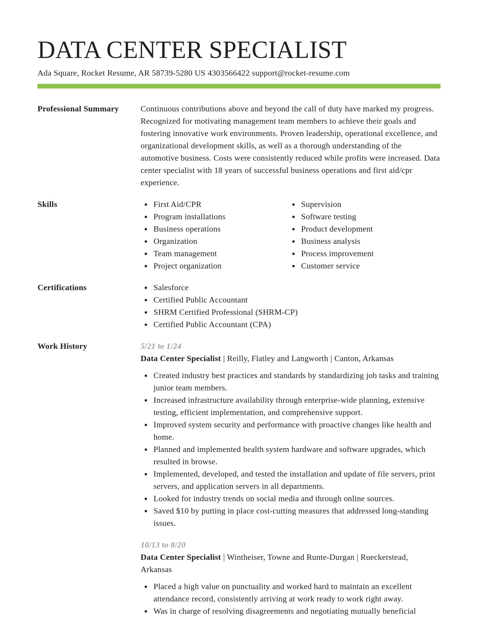 Smart resume template