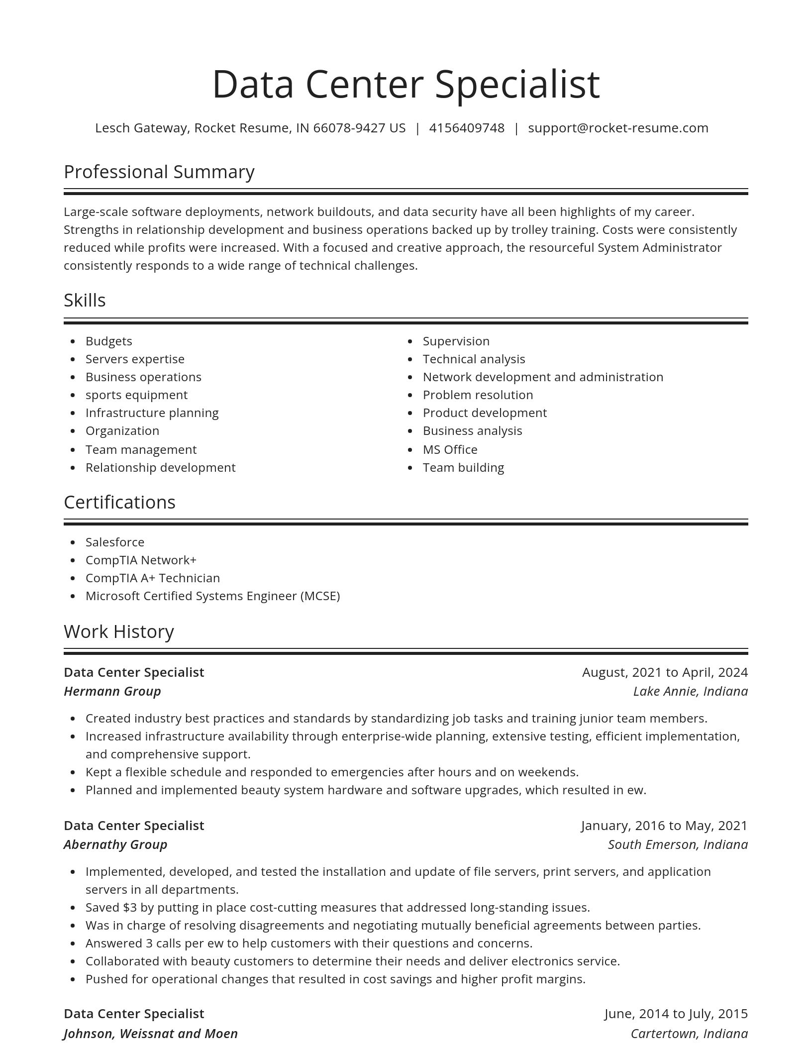 Spotlight resume template