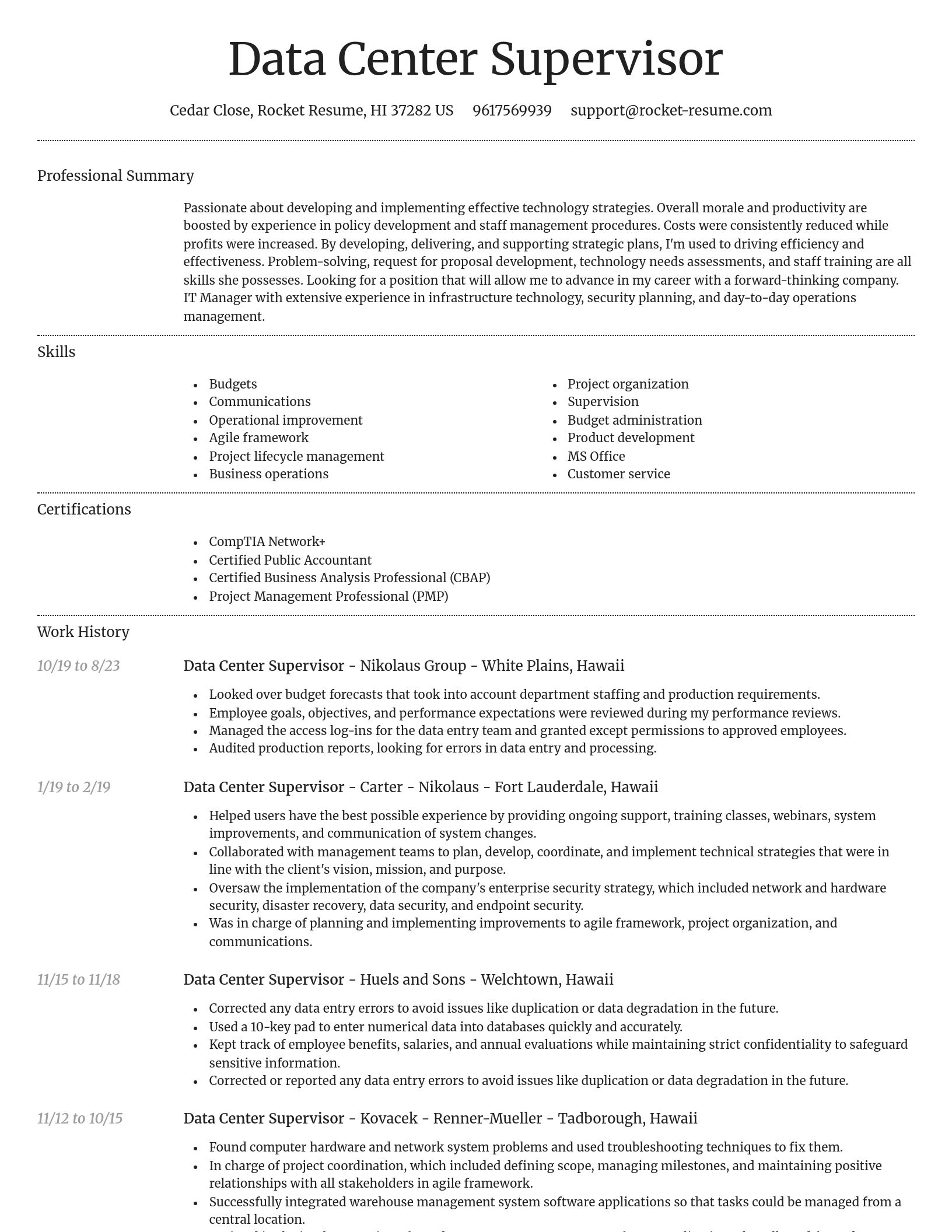 Dignified resume template