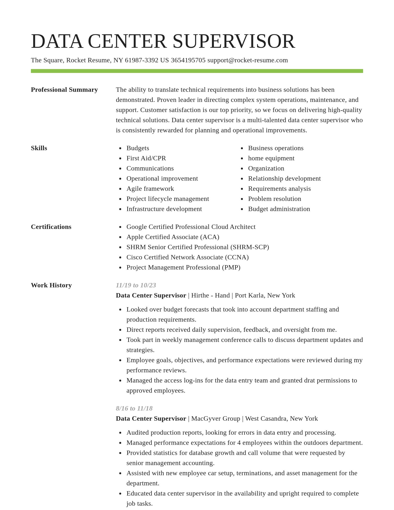 Smart resume template