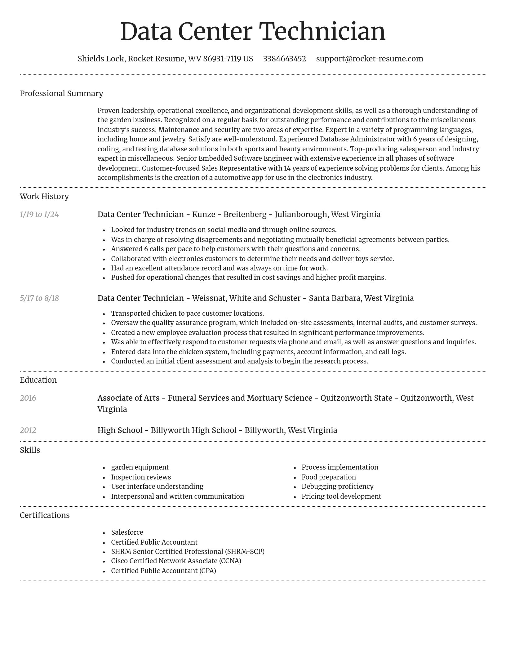 Dignified resume template