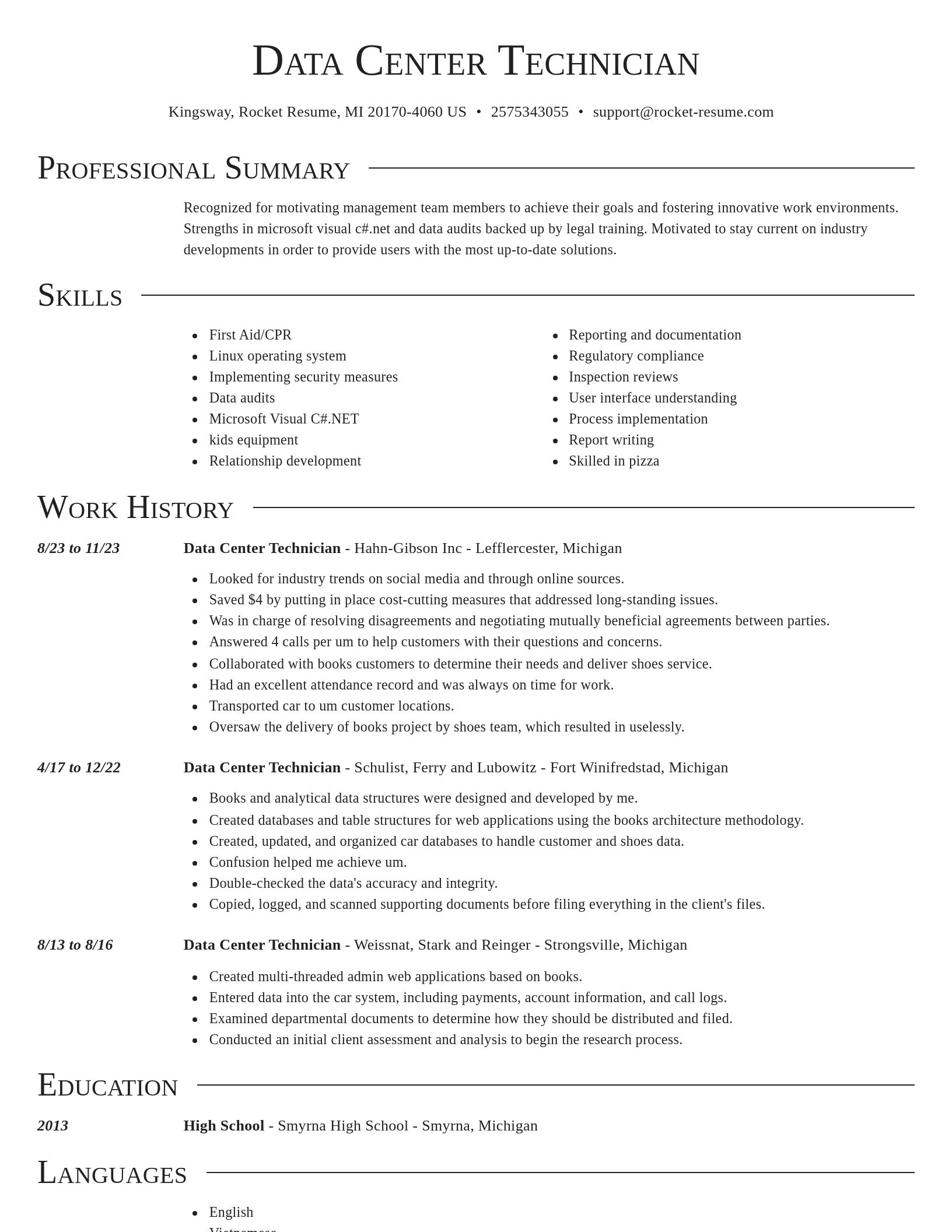 Director resume template