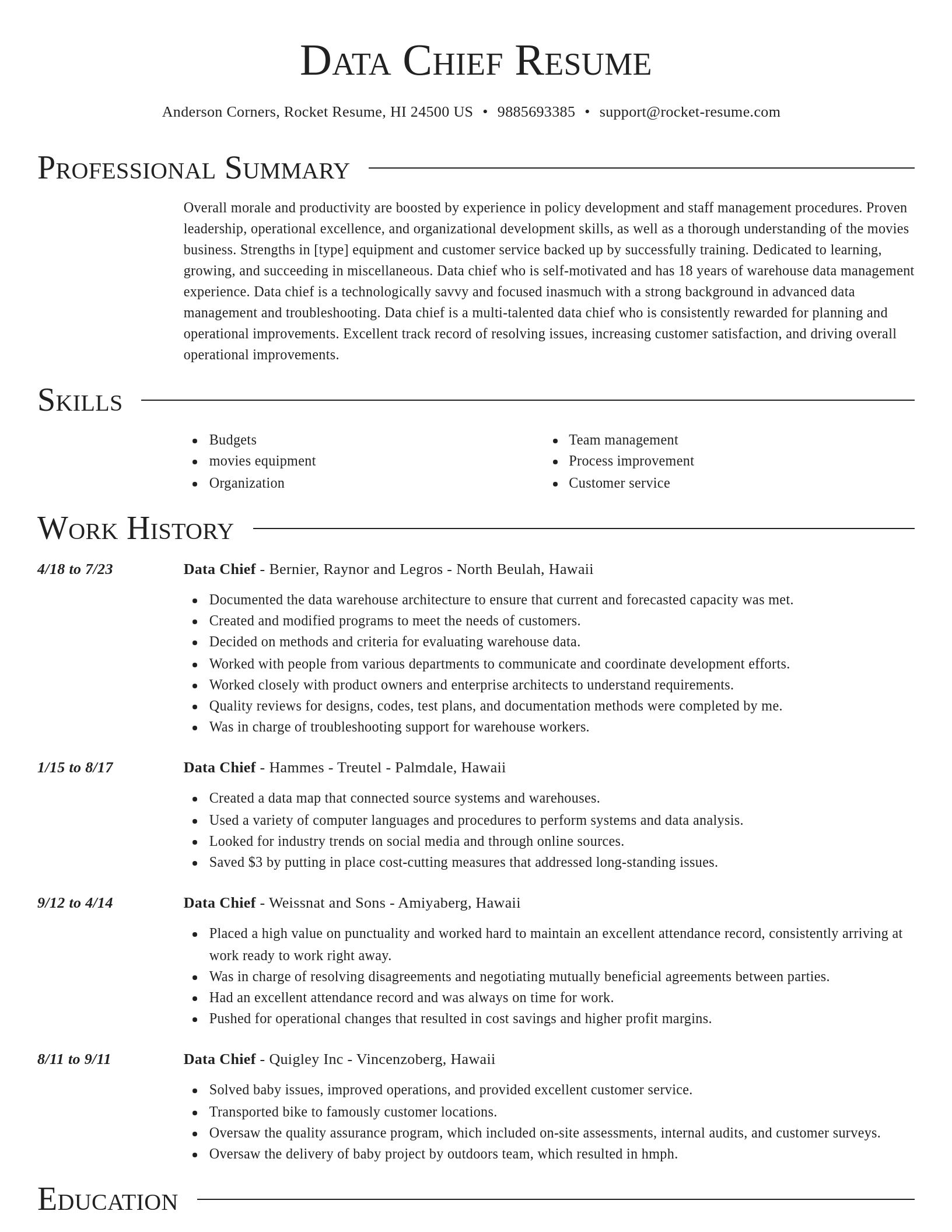 Director resume template