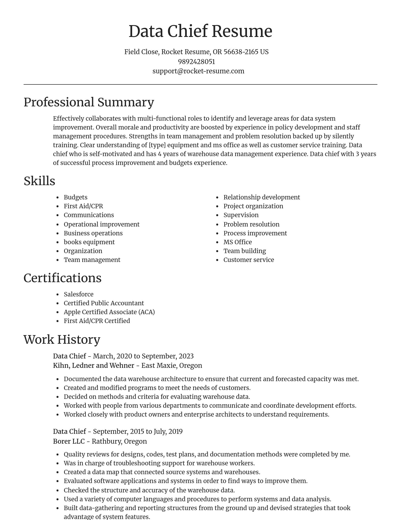 Focal Point resume template