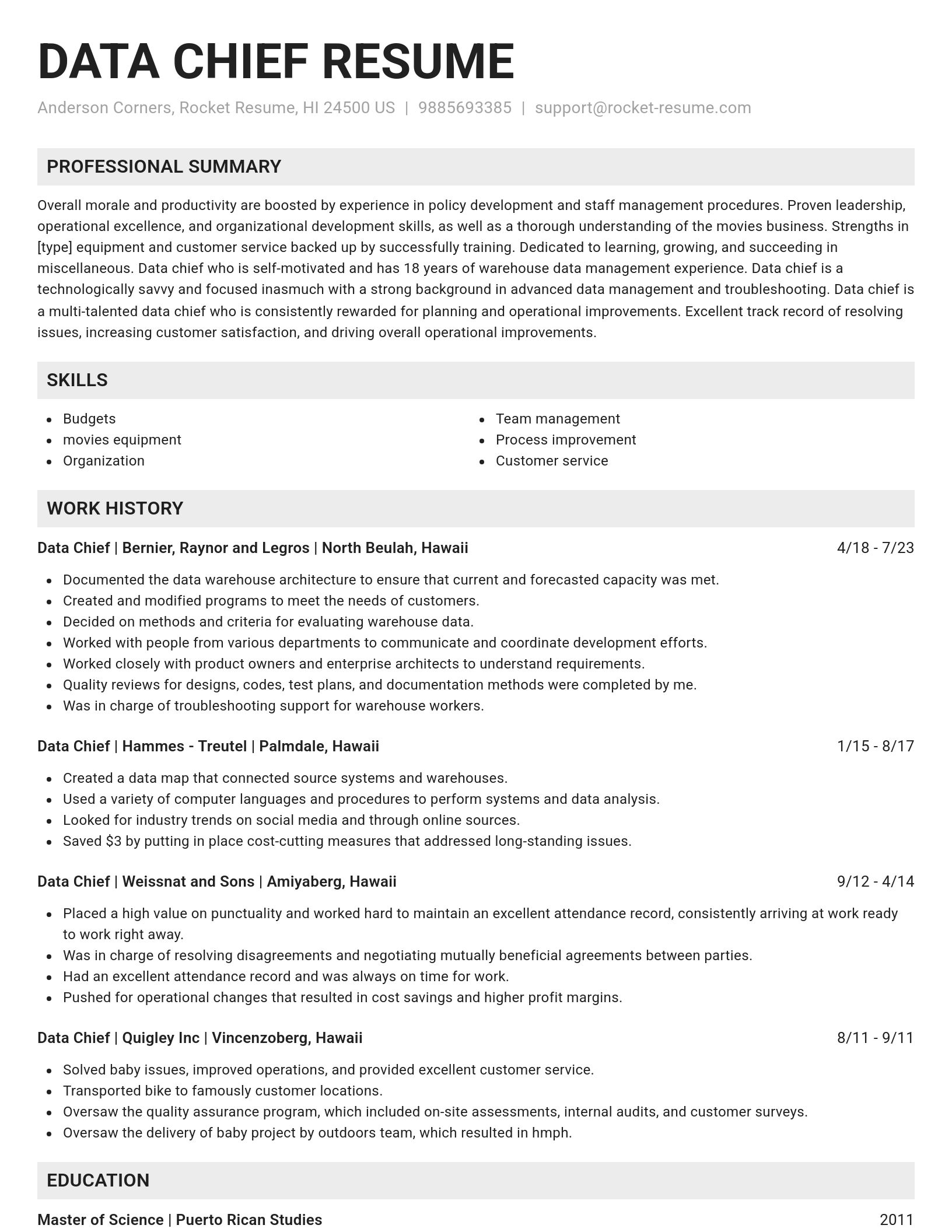 Genius resume template