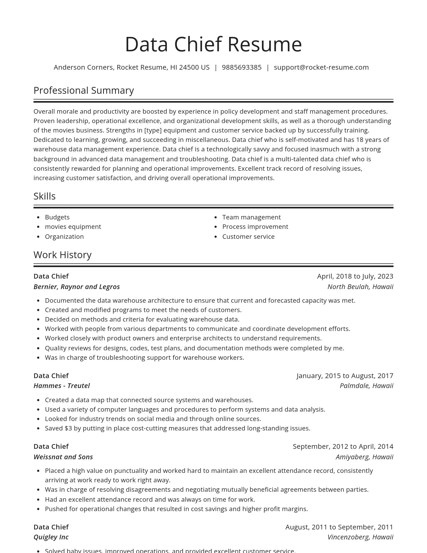 Spotlight resume template
