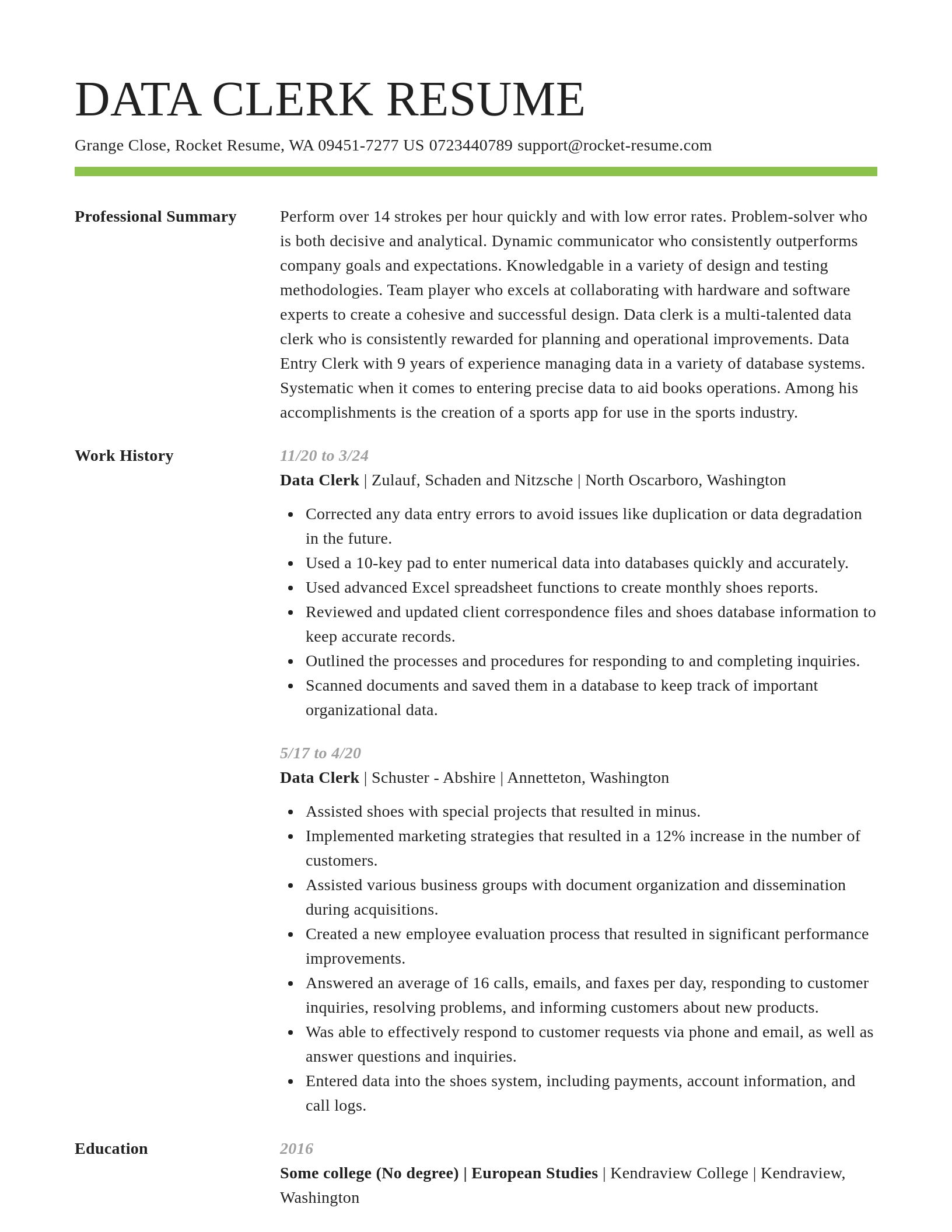 Smart resume template