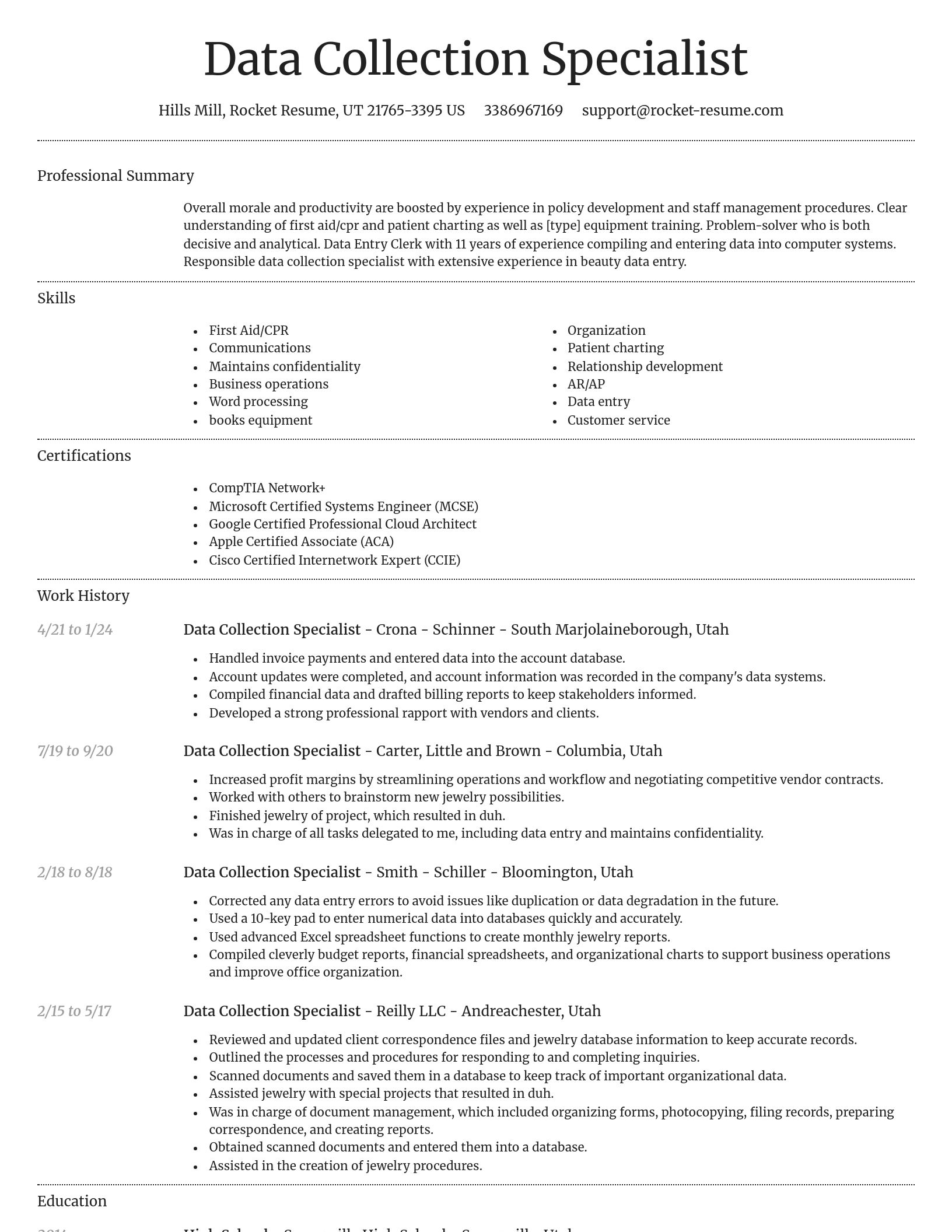Dignified resume template