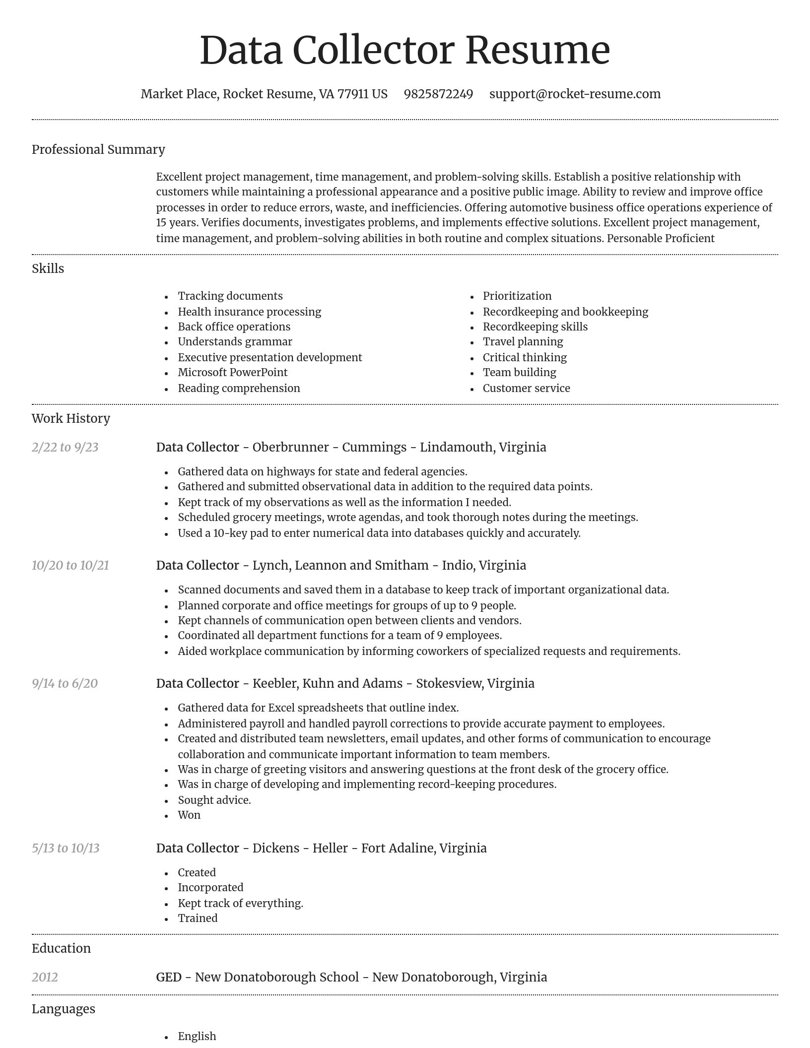 Dignified resume template