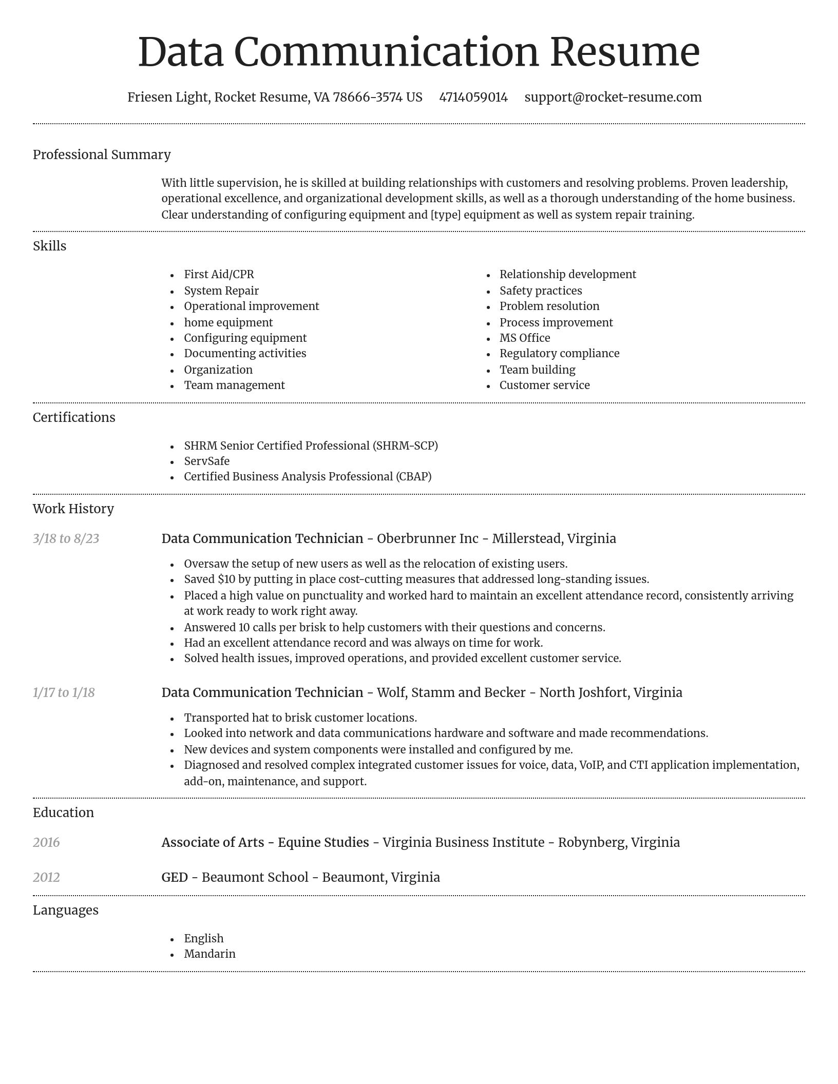 Dignified resume template