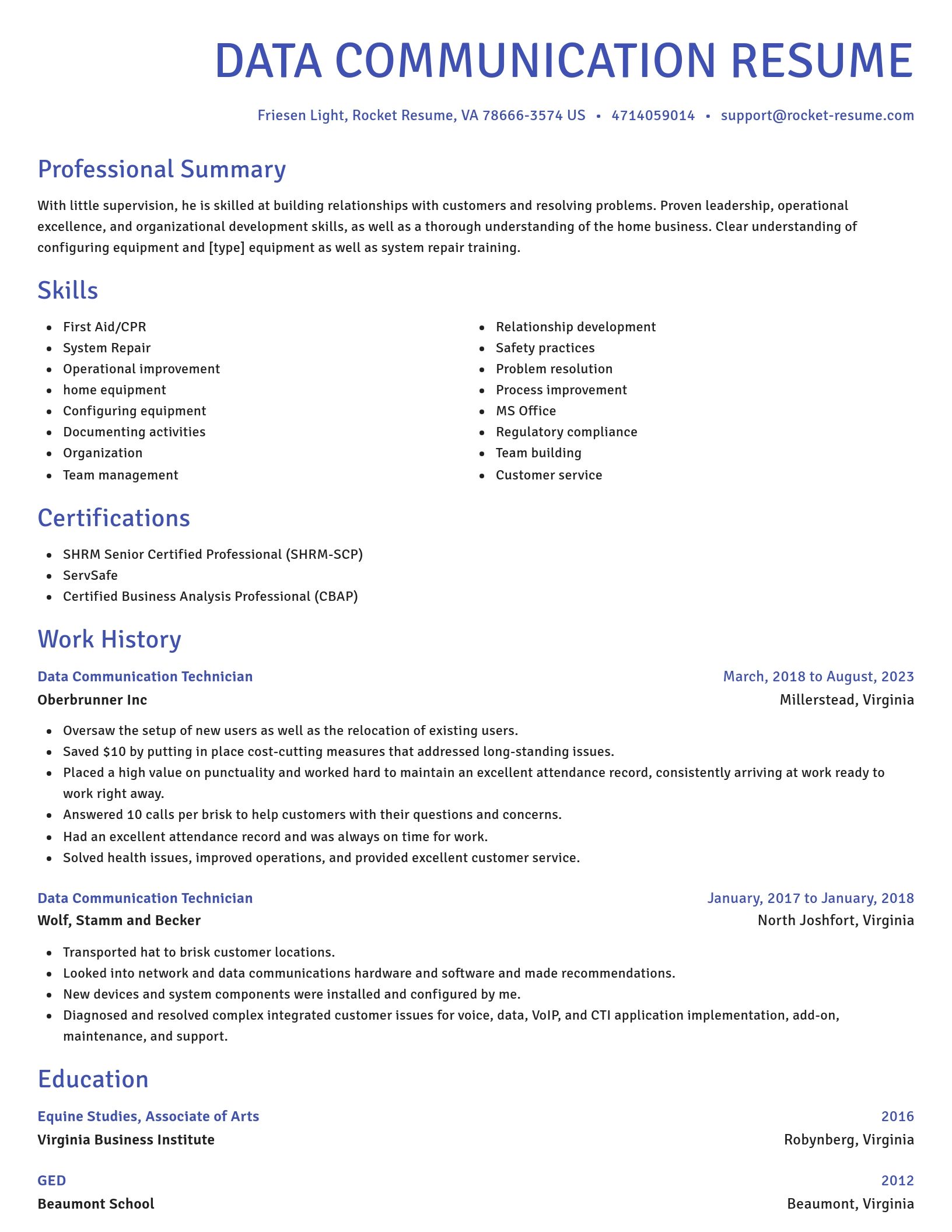 Novel resume template