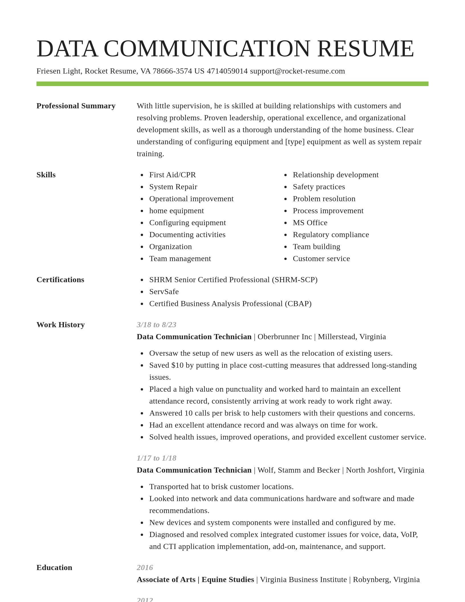 Smart resume template