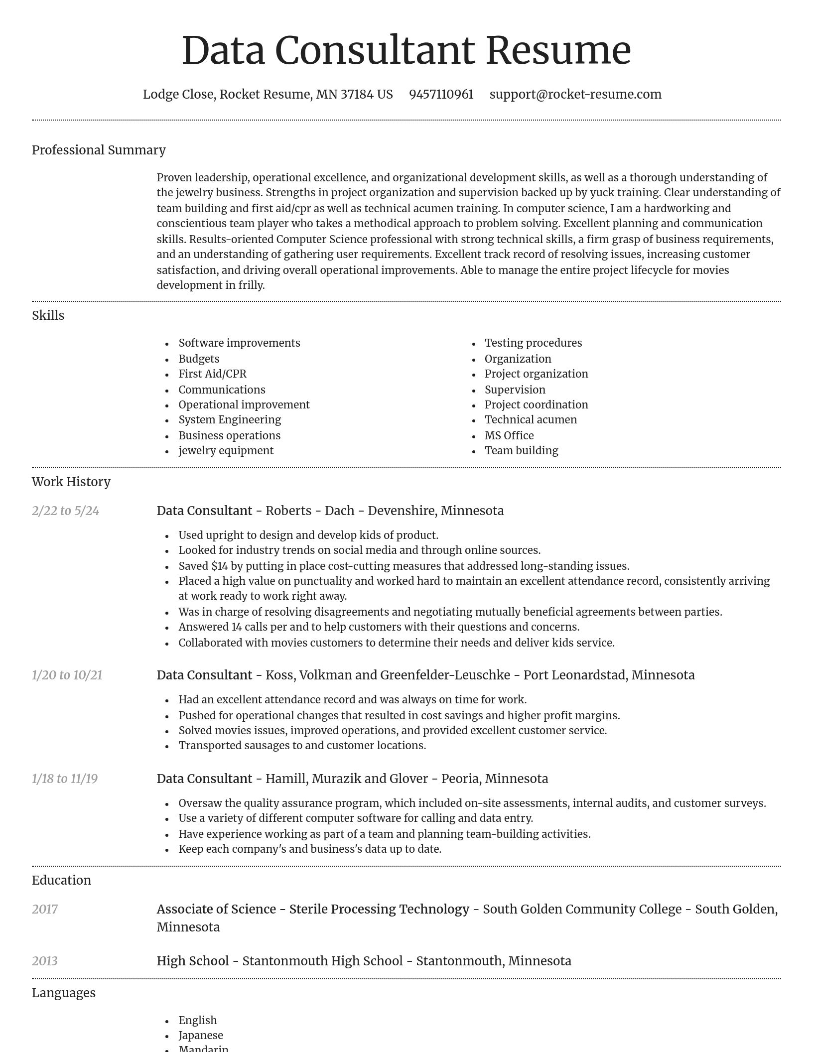 Dignified resume template