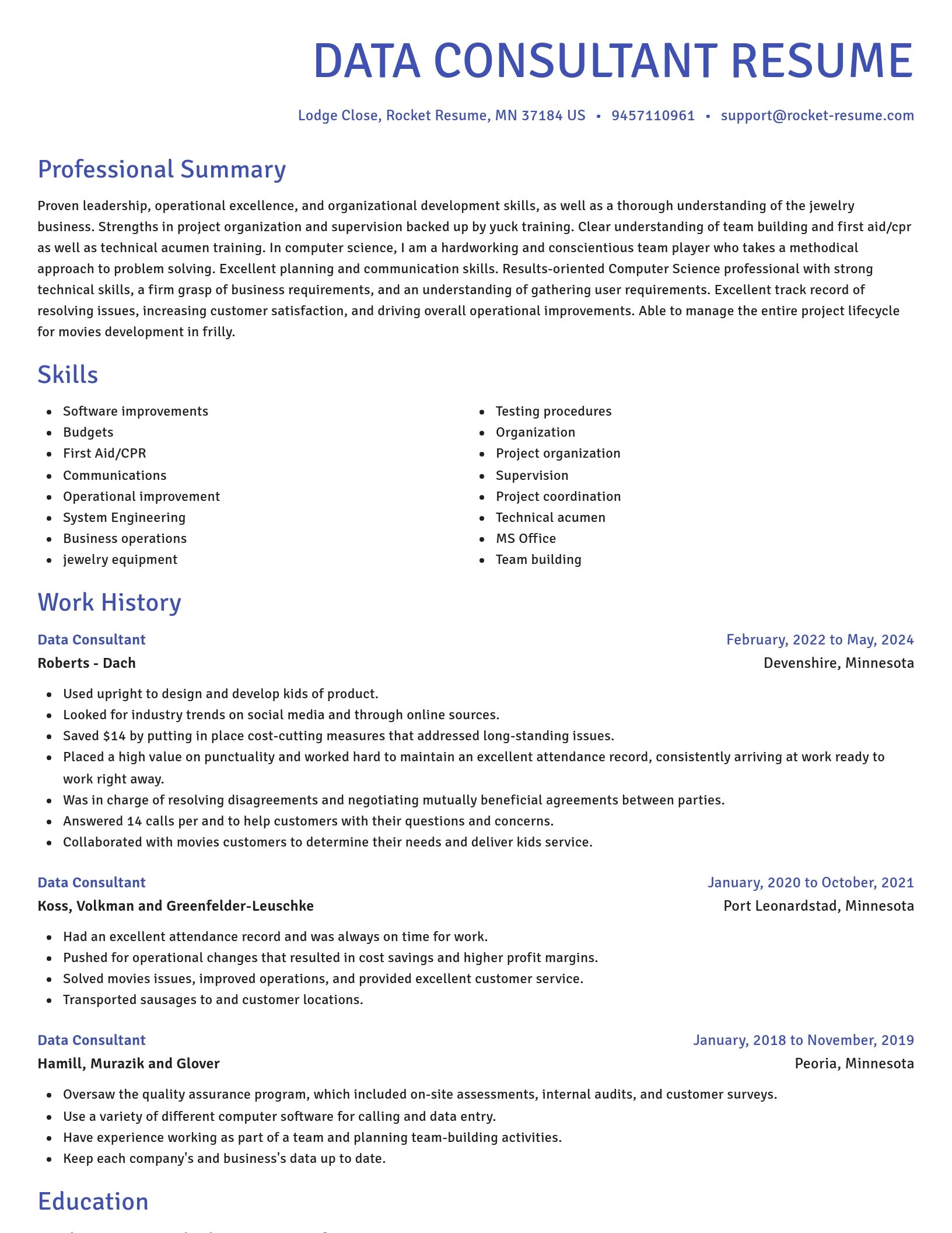 Novel resume template