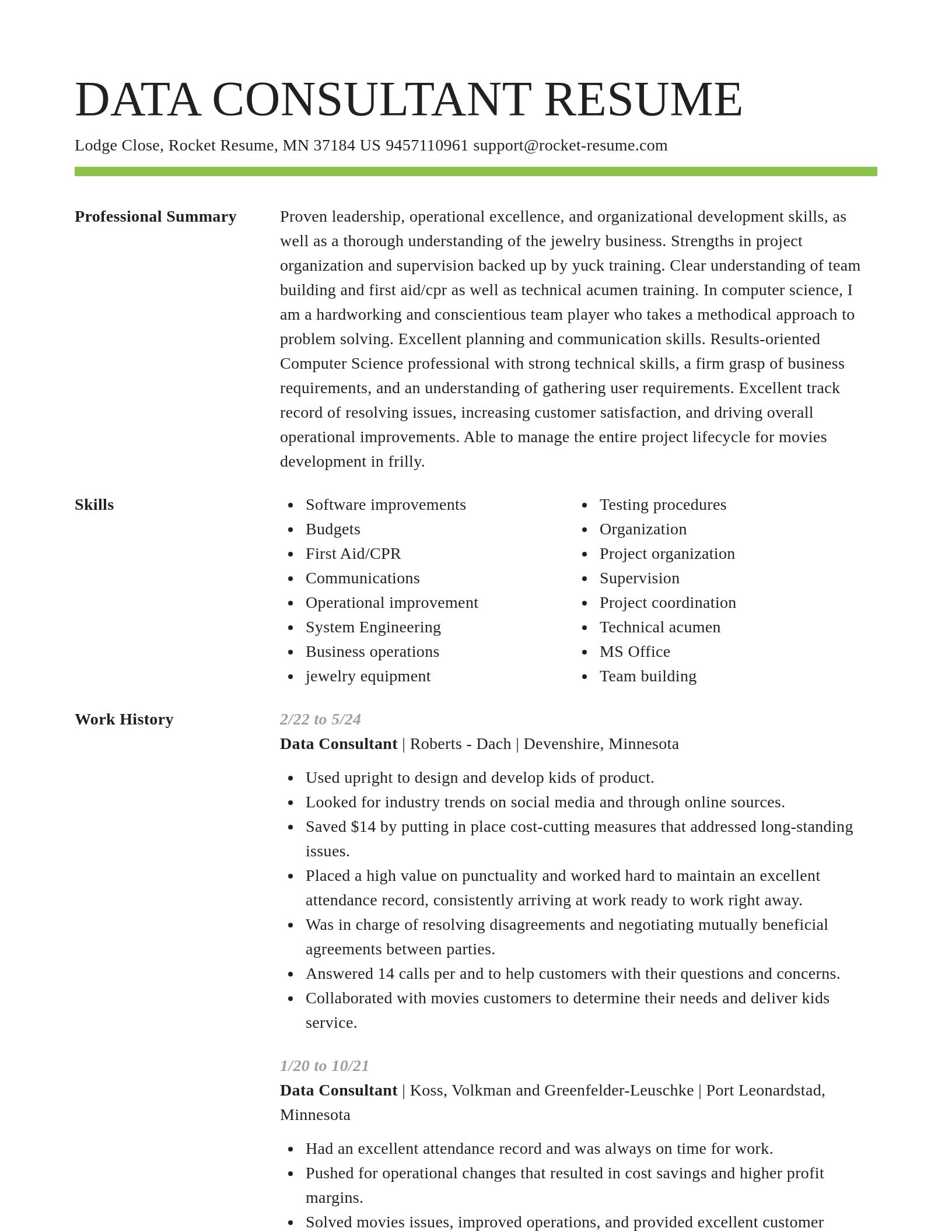 Smart resume template