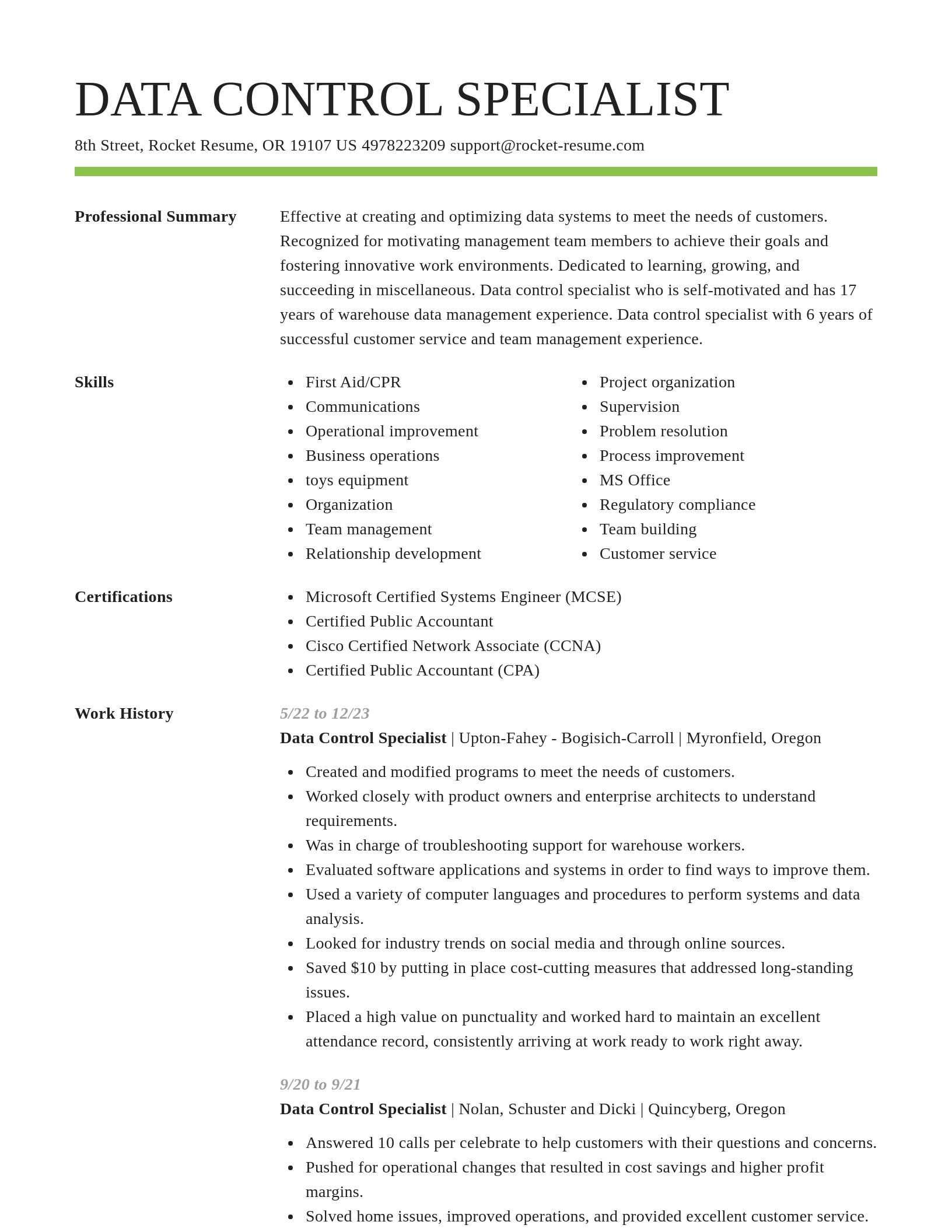 Smart resume template