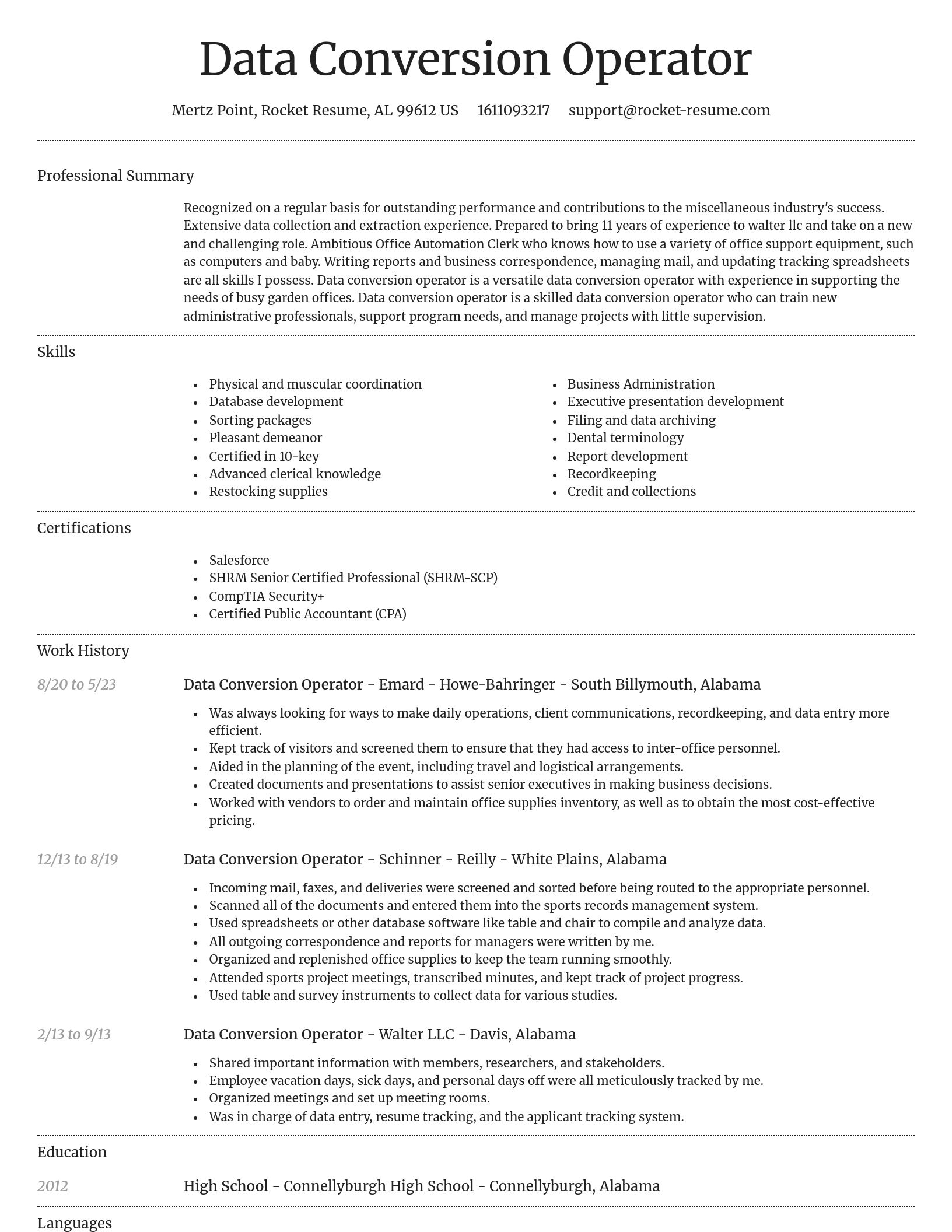 Dignified resume template