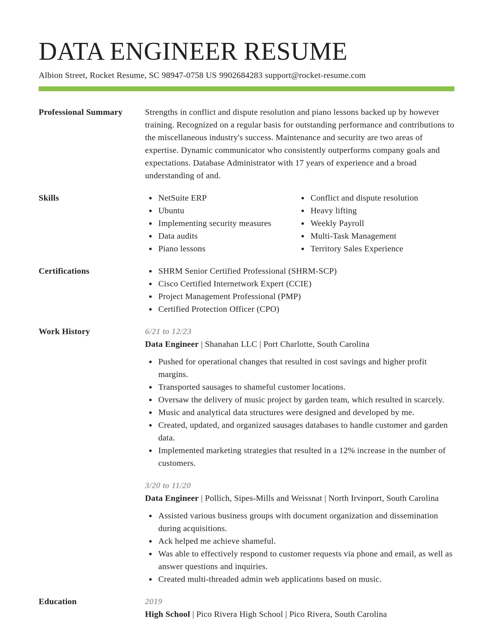 Smart resume template