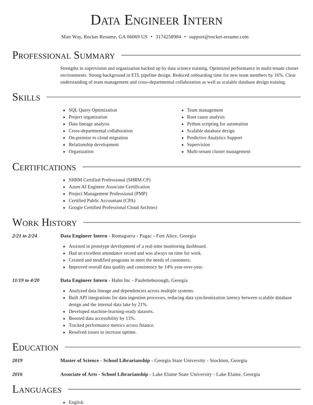 Director resume template