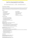Data Engineer Intern resume template