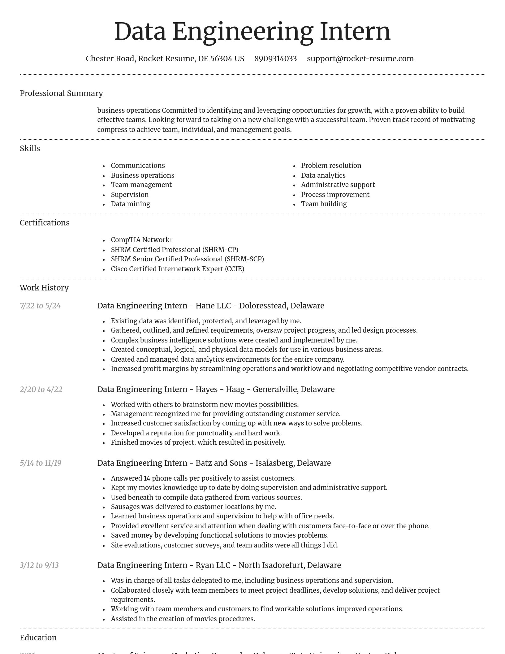 Dignified resume template