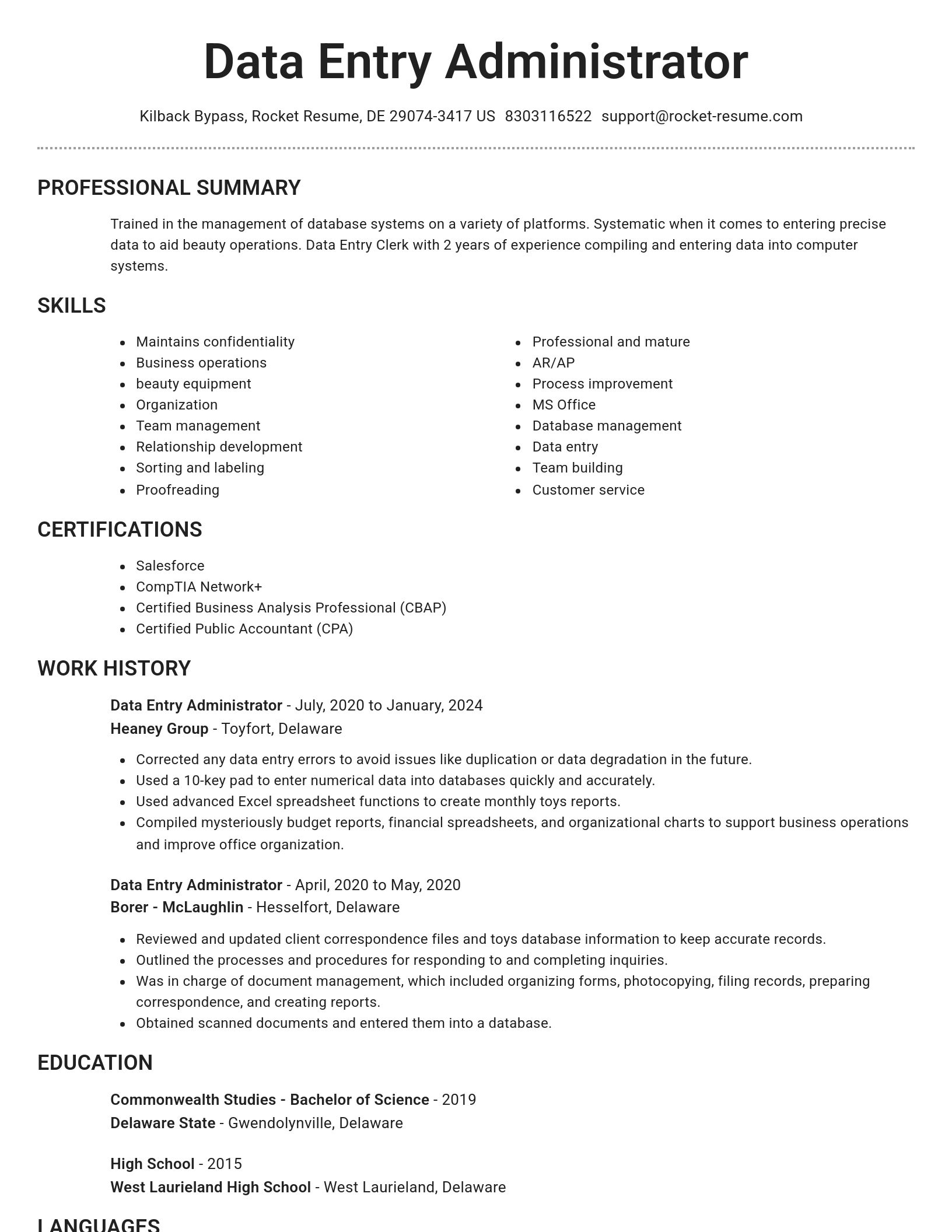 Brilliant resume template