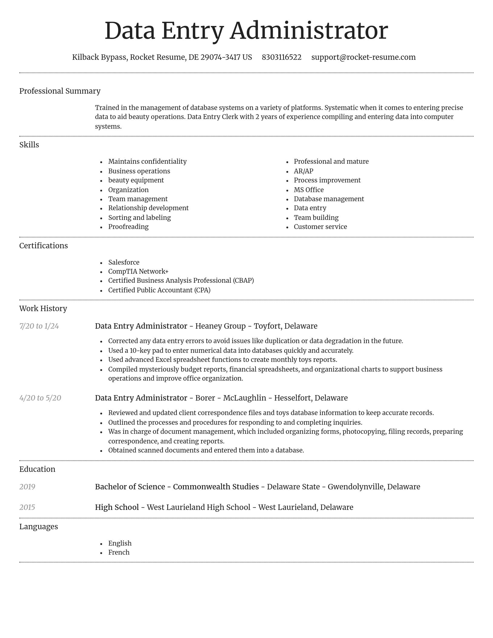 Dignified resume template