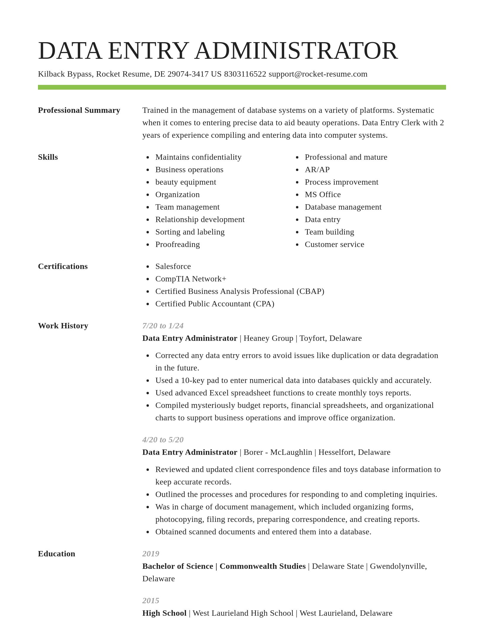 Smart resume template