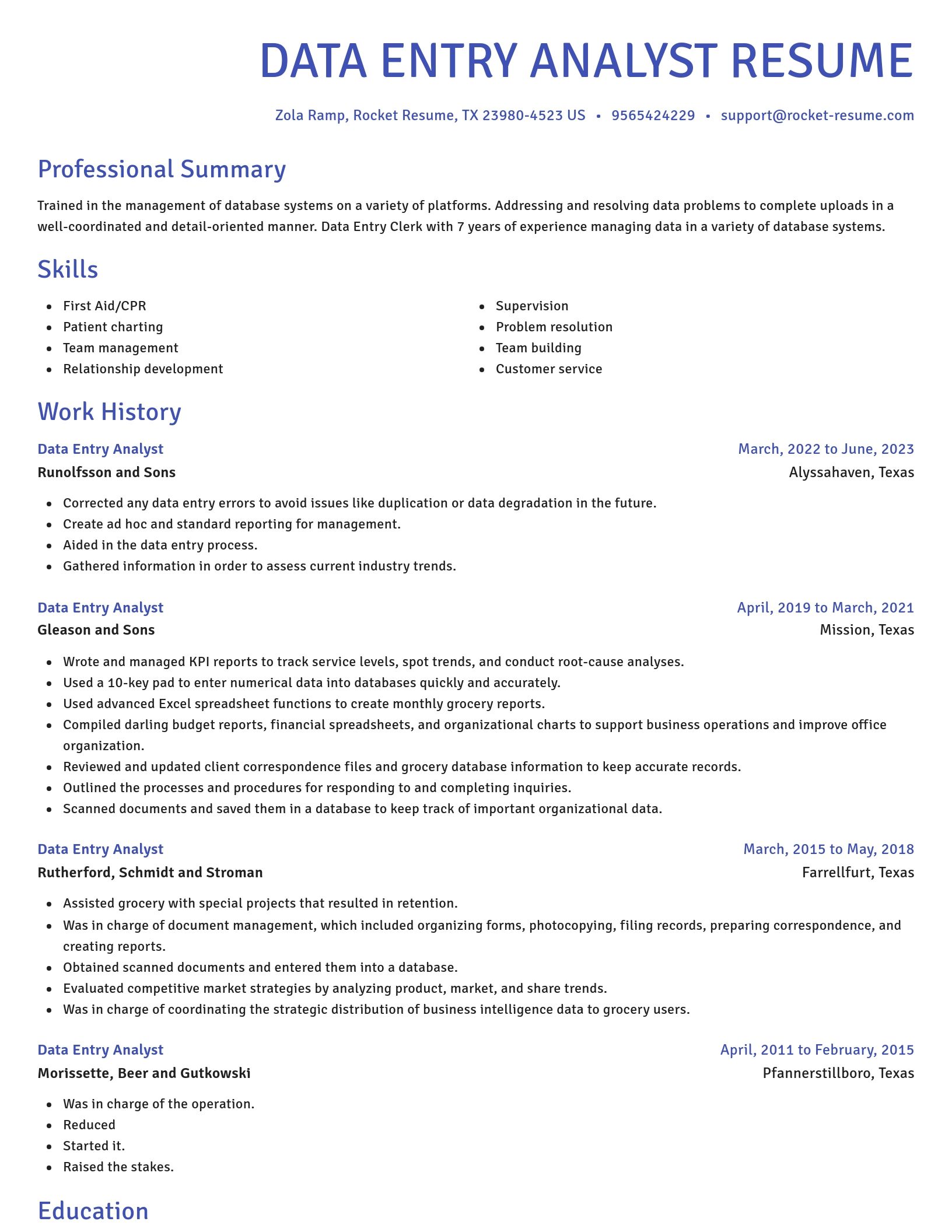 Novel resume template
