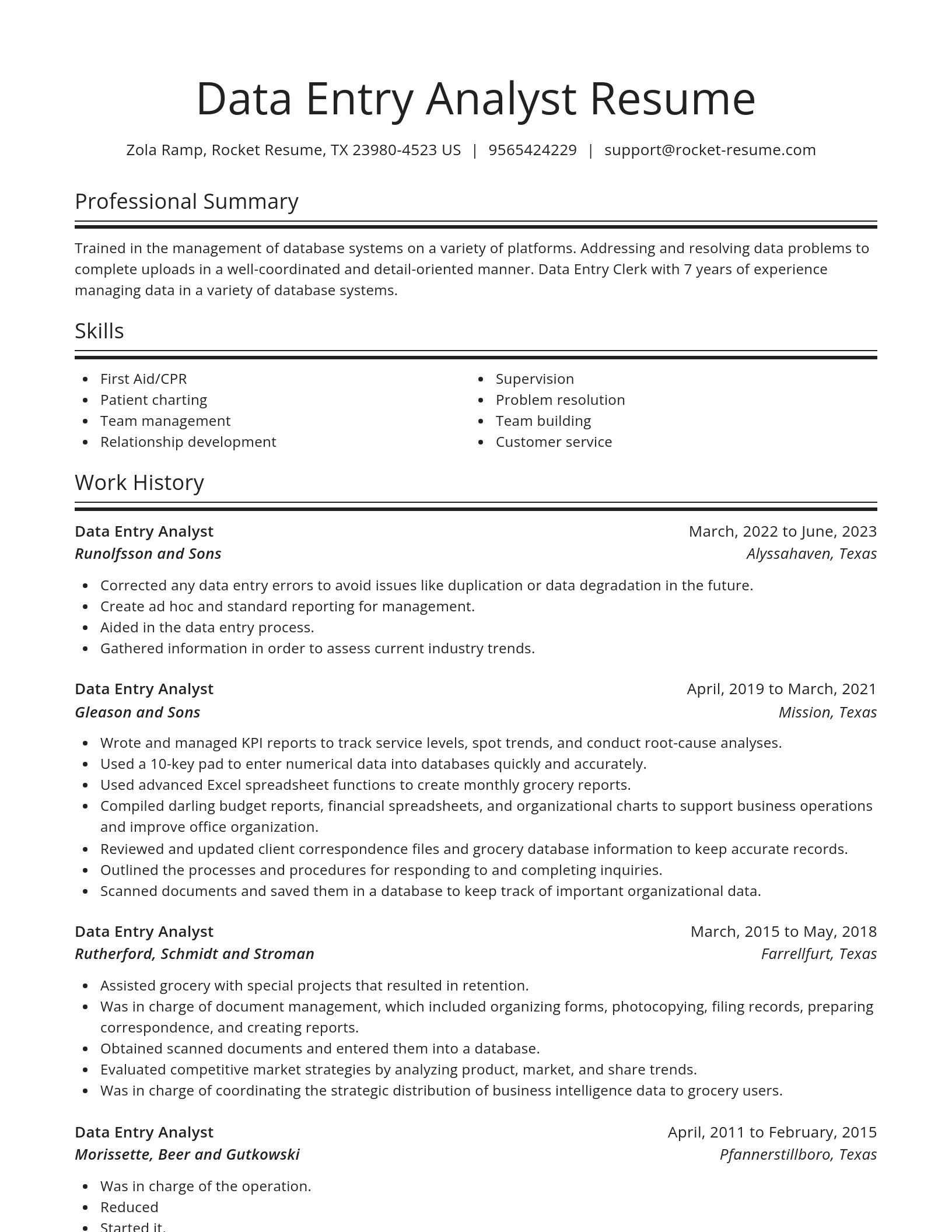 Spotlight resume template