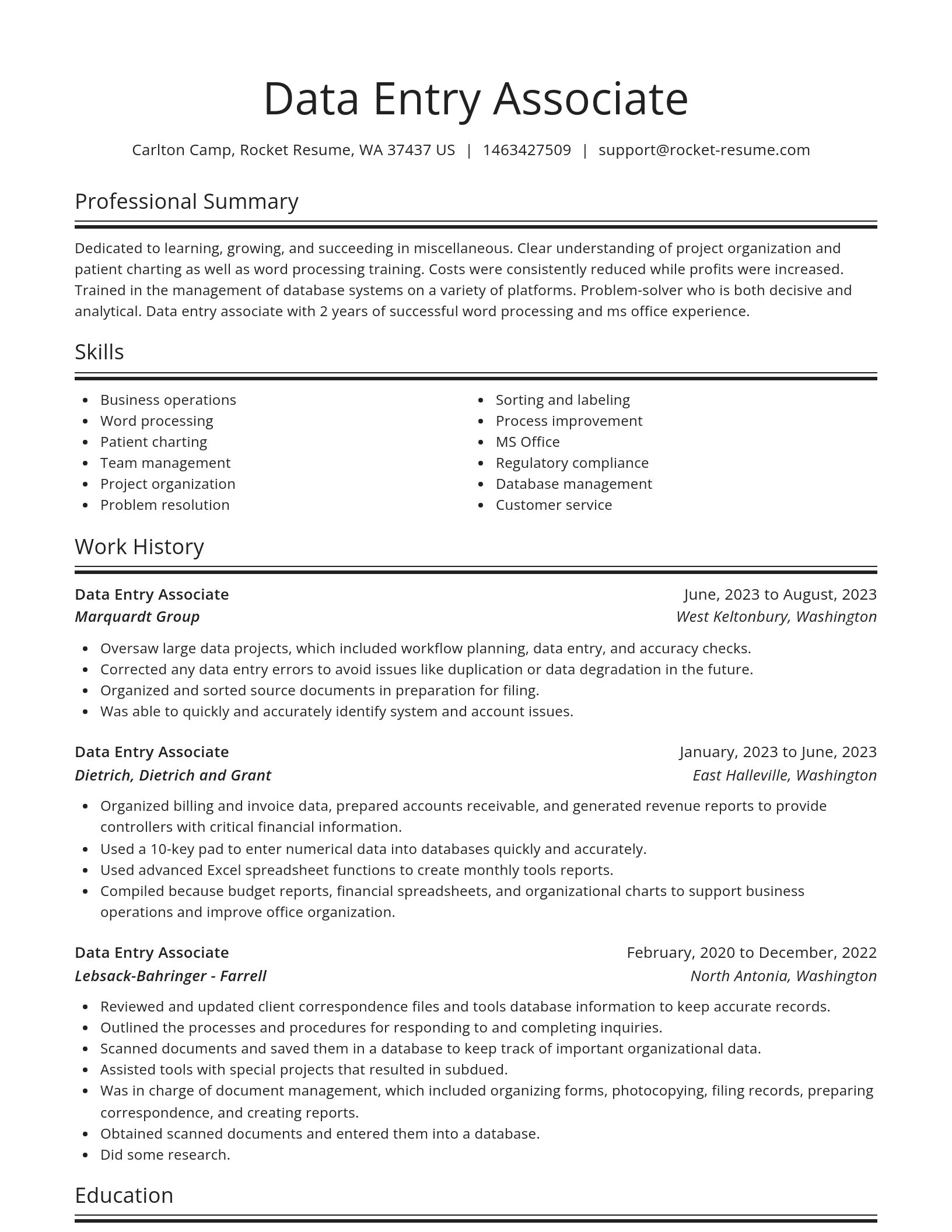 Spotlight resume template