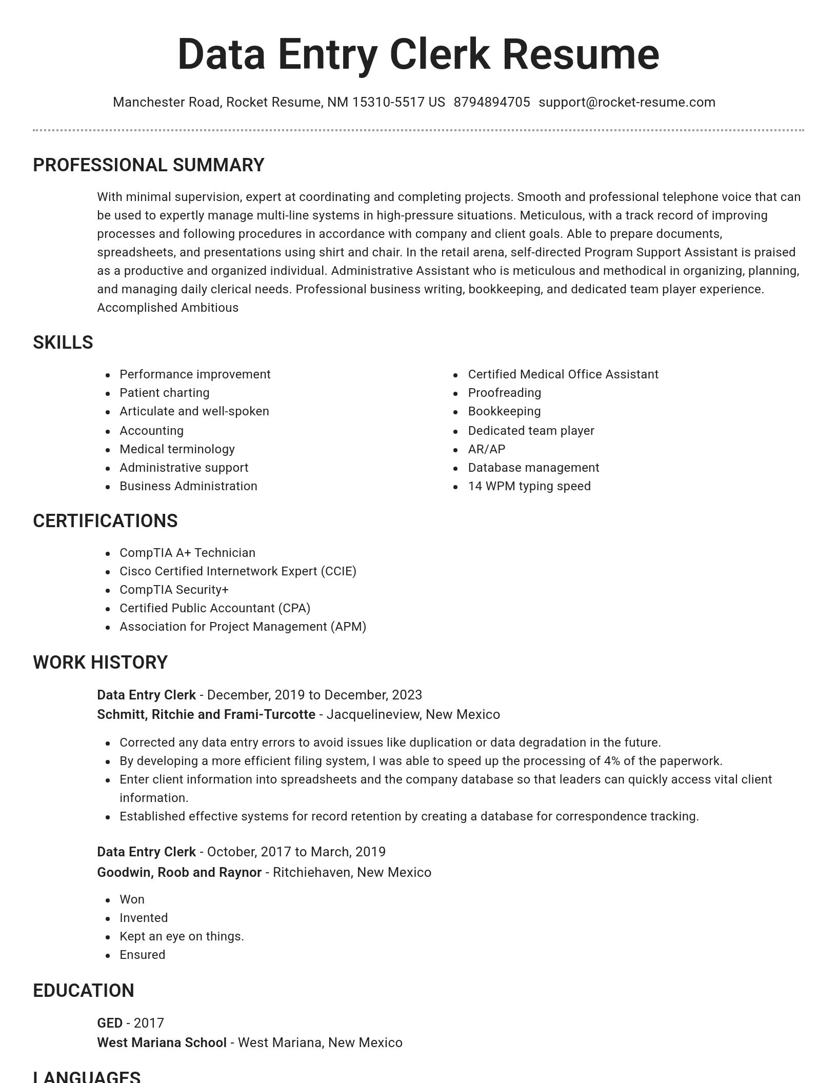 Brilliant resume template