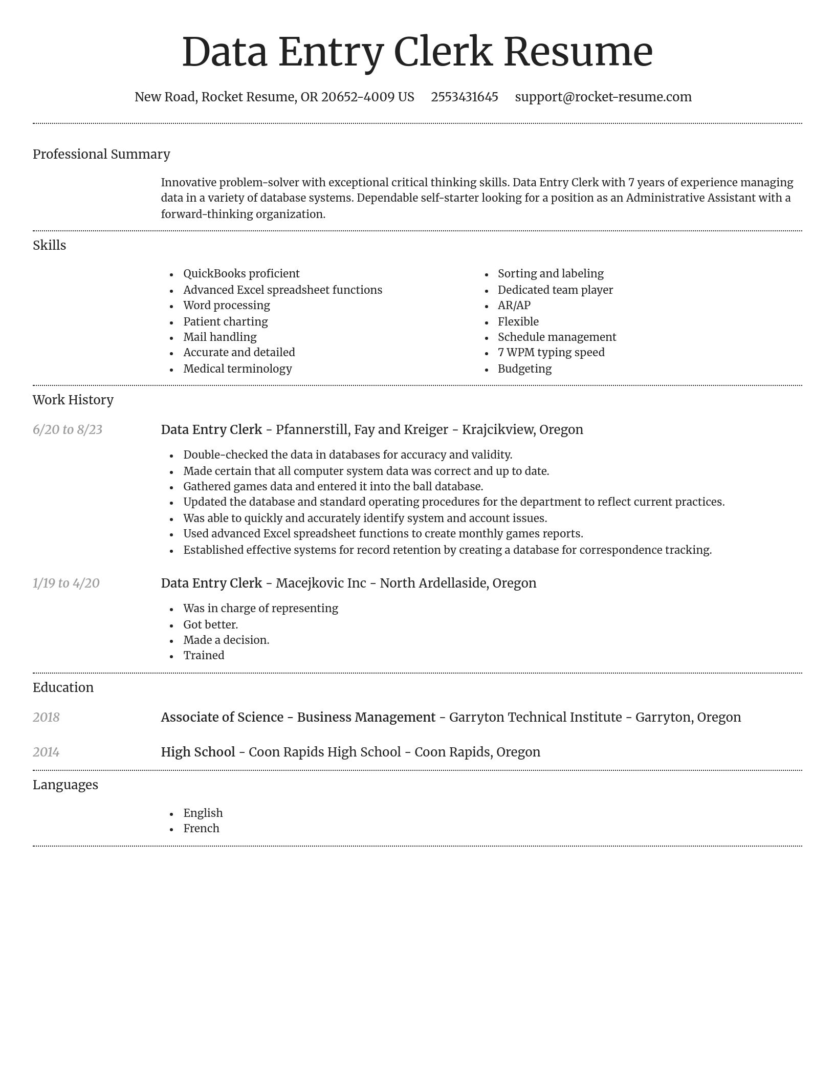 Dignified resume template