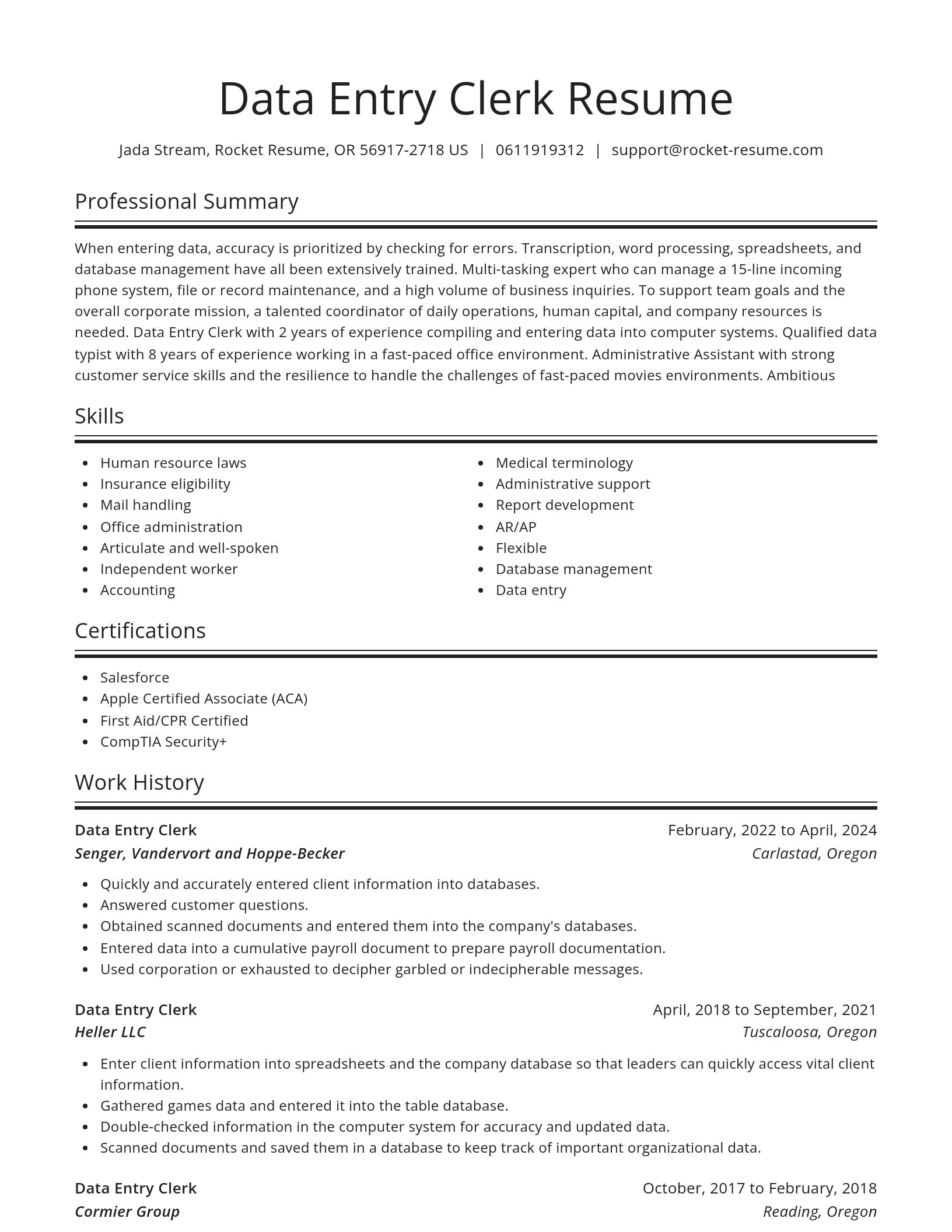 Spotlight resume template