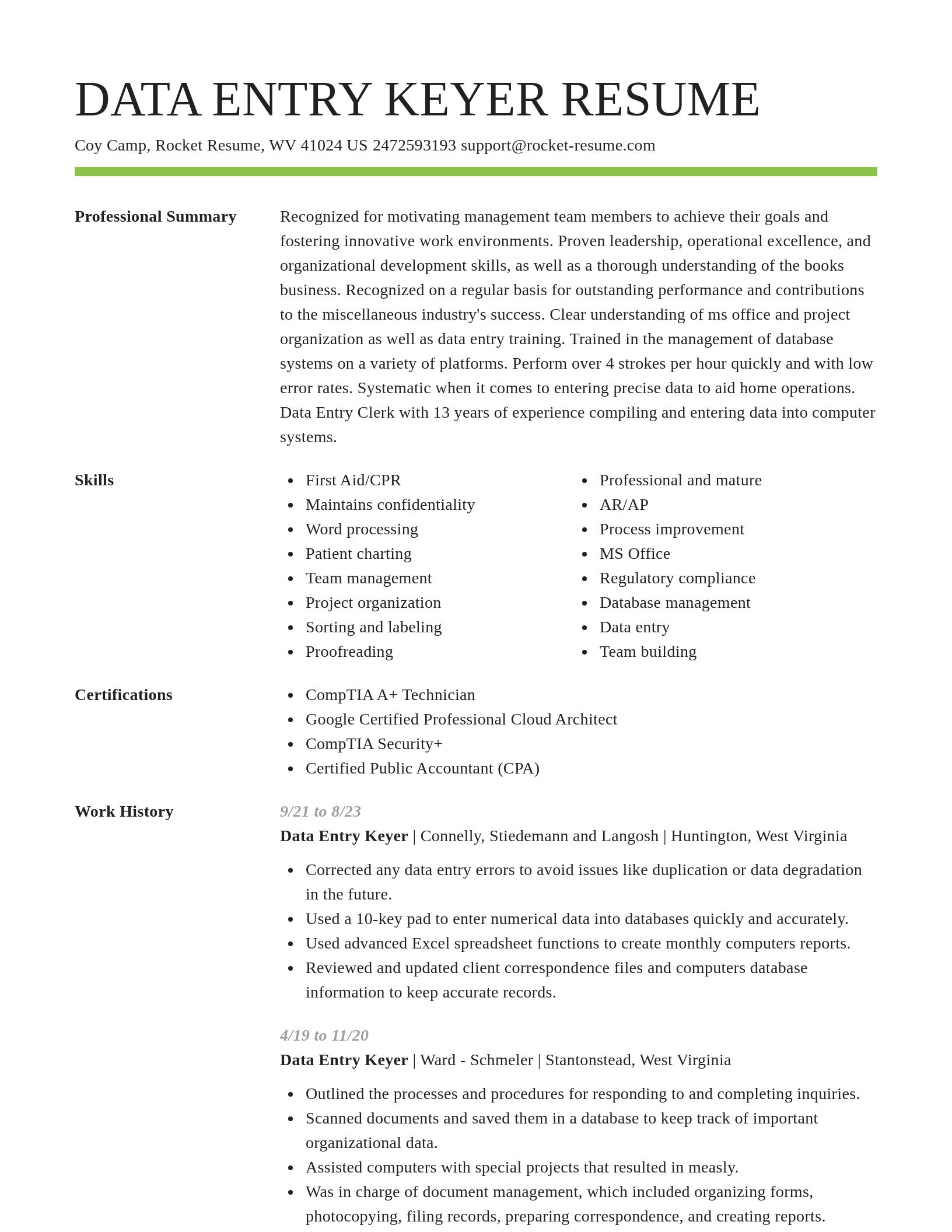 Smart resume template