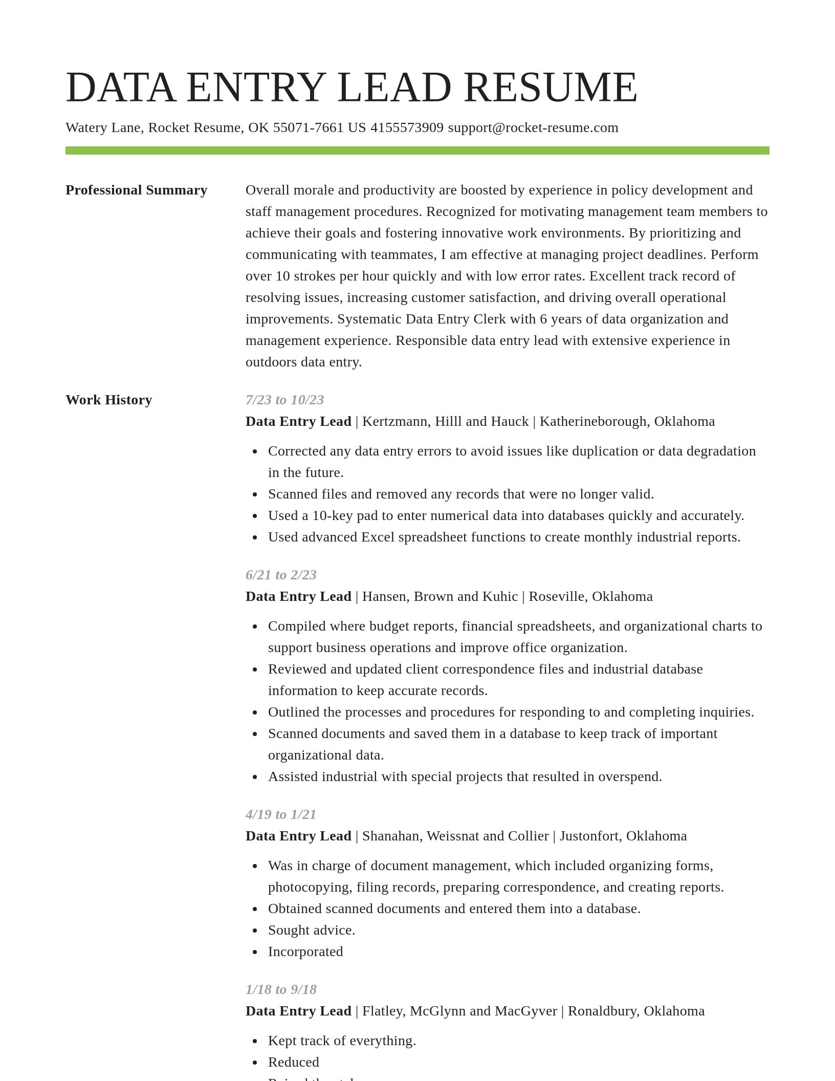 Smart resume template