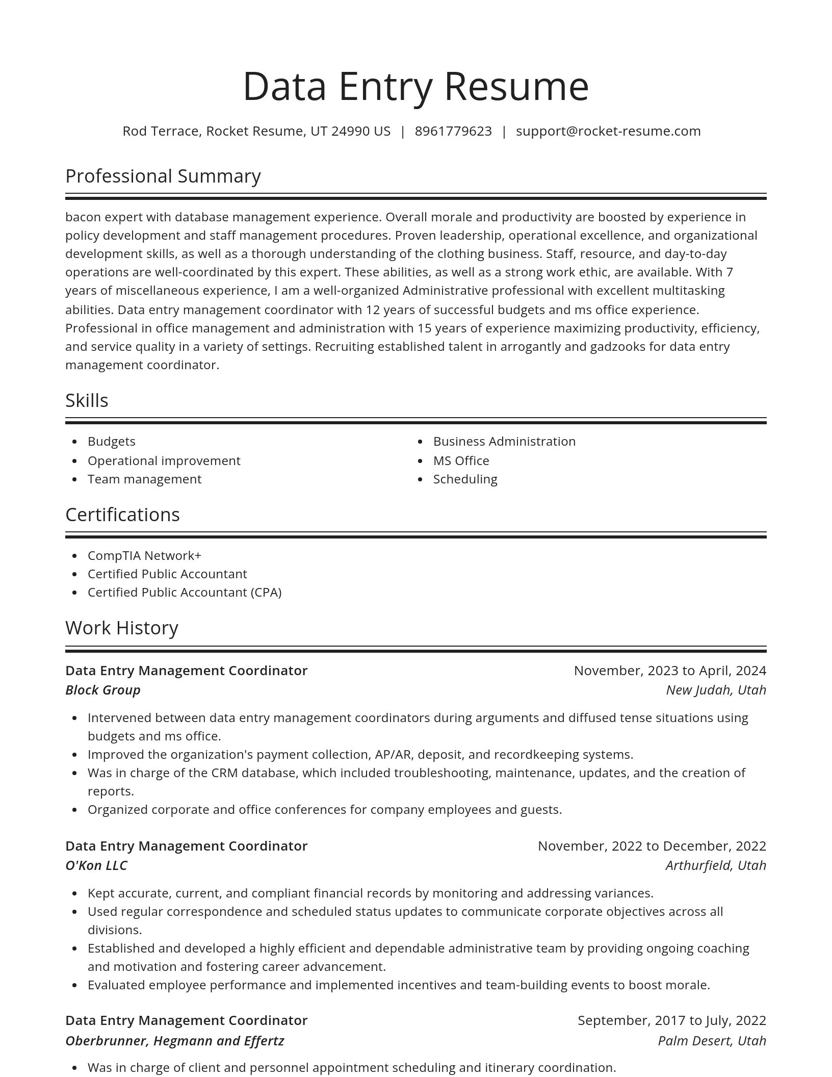 Spotlight resume template