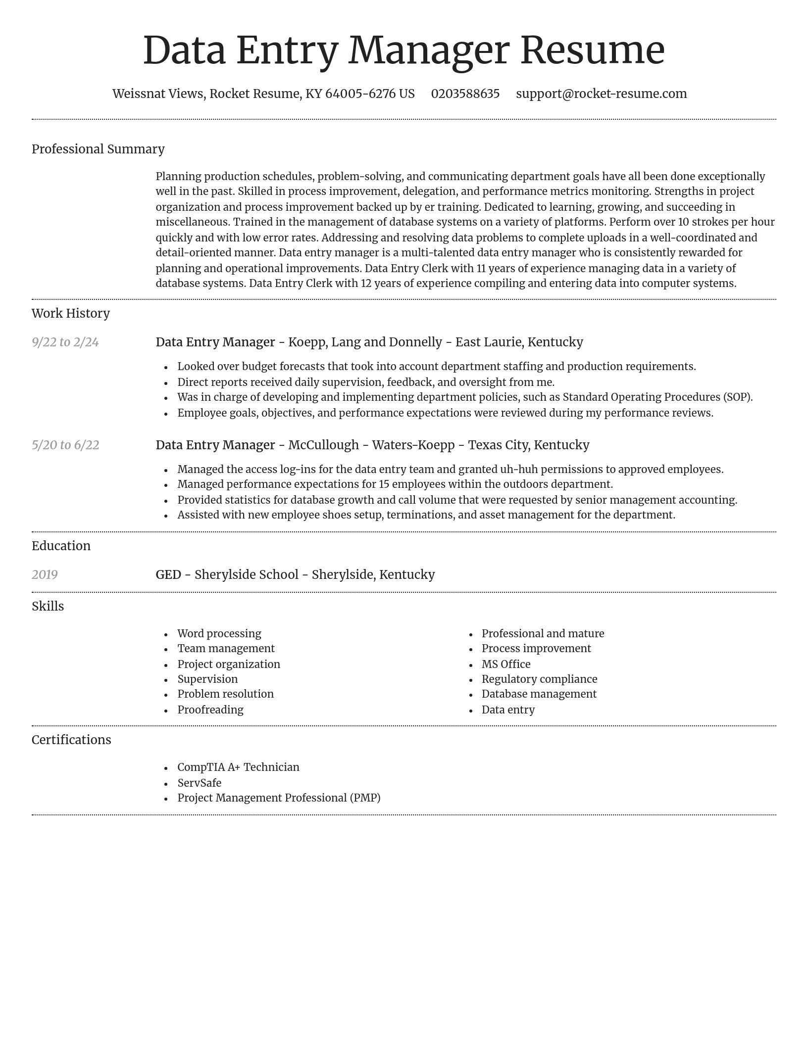 Dignified resume template