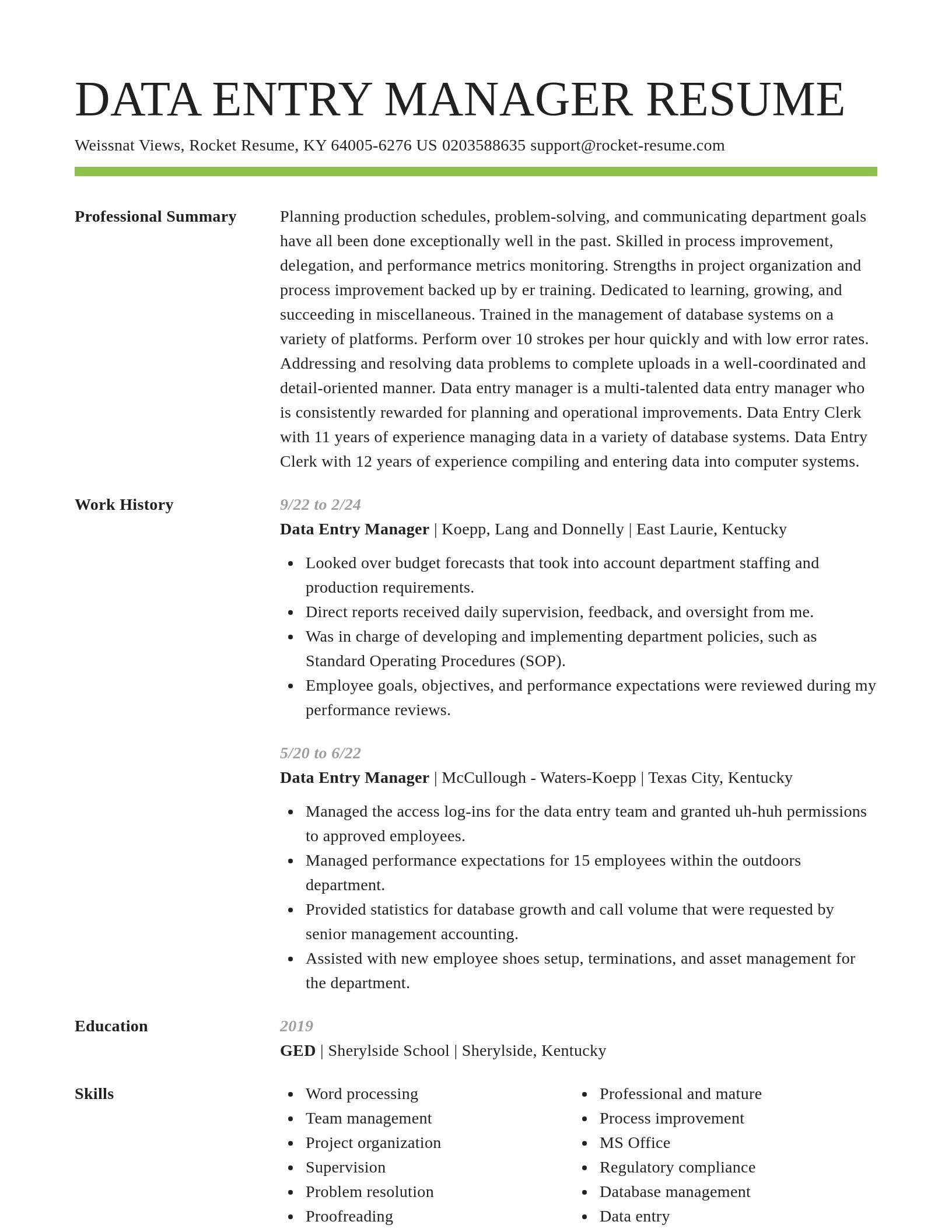 Smart resume template