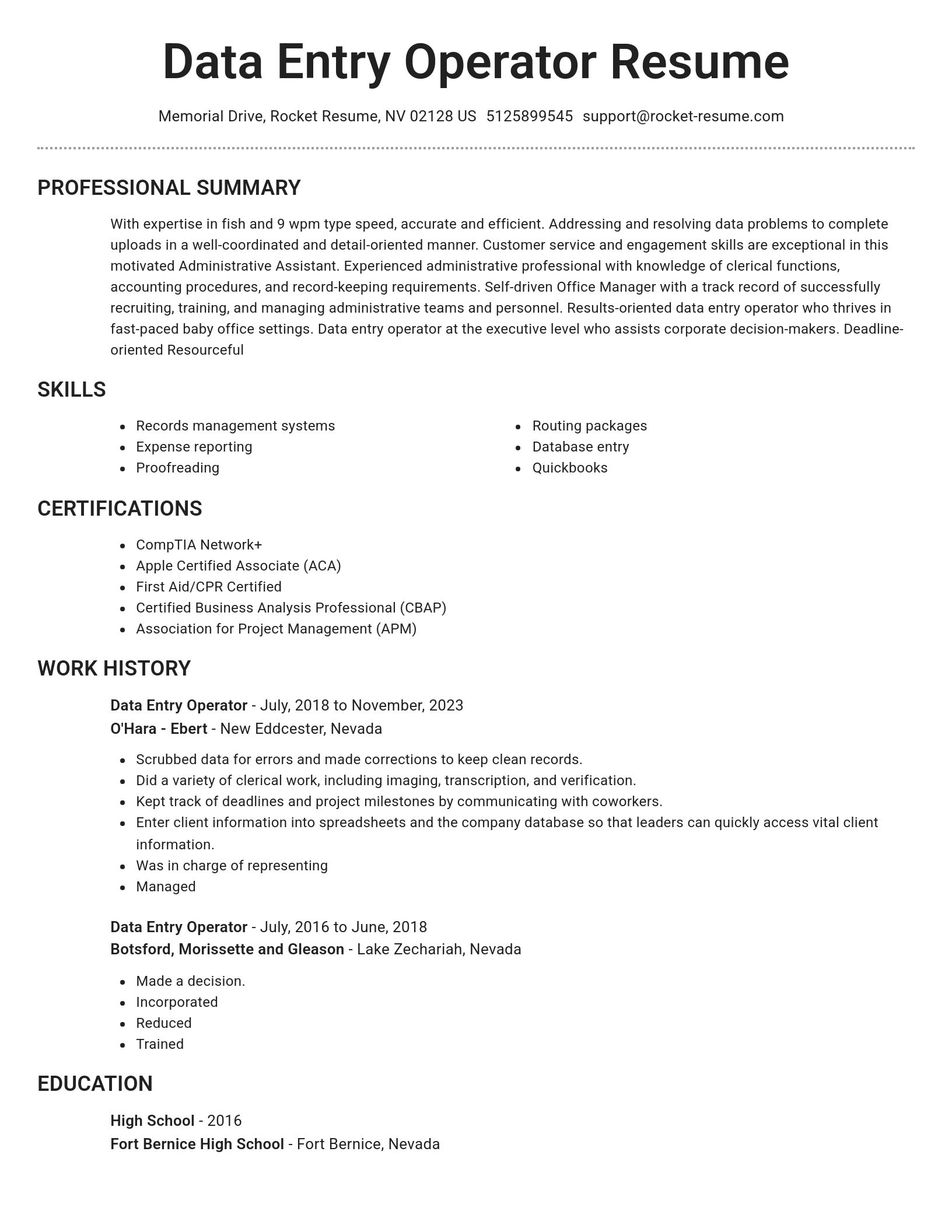 Brilliant resume template